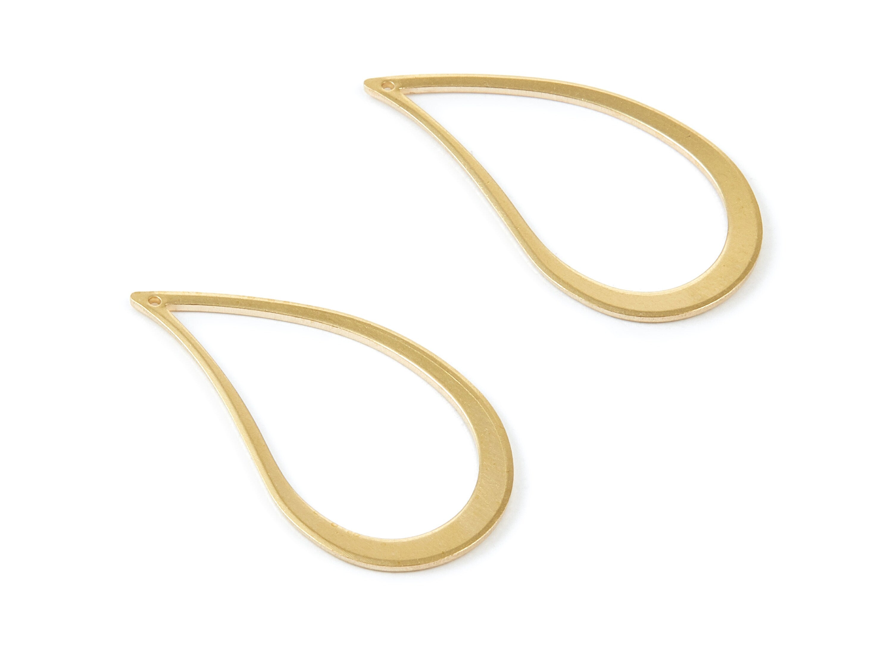 Brass Drop Charms - Drop Shaped Raw Brass Pendant - Earring Finding - Jewelry Supplies - 33,8x16,6x1mm - PP1903 - DOMEDBAZAAR