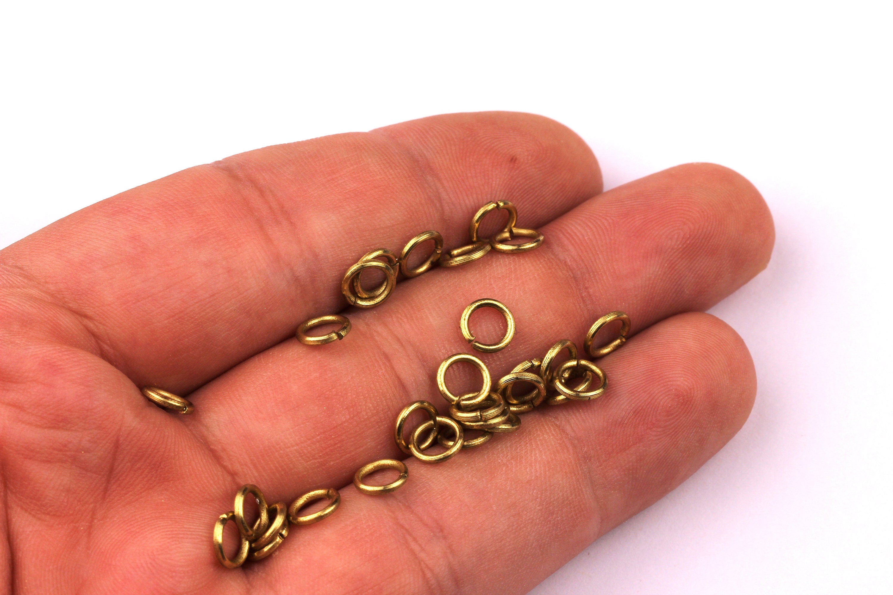 Raw Brass Open Jump Rings - Open Jump Rings - Raw Brass Tone - Jewelry Making-  Jewelry Supplies - 6x1mm - PP1112 - DOMEDBAZAAR