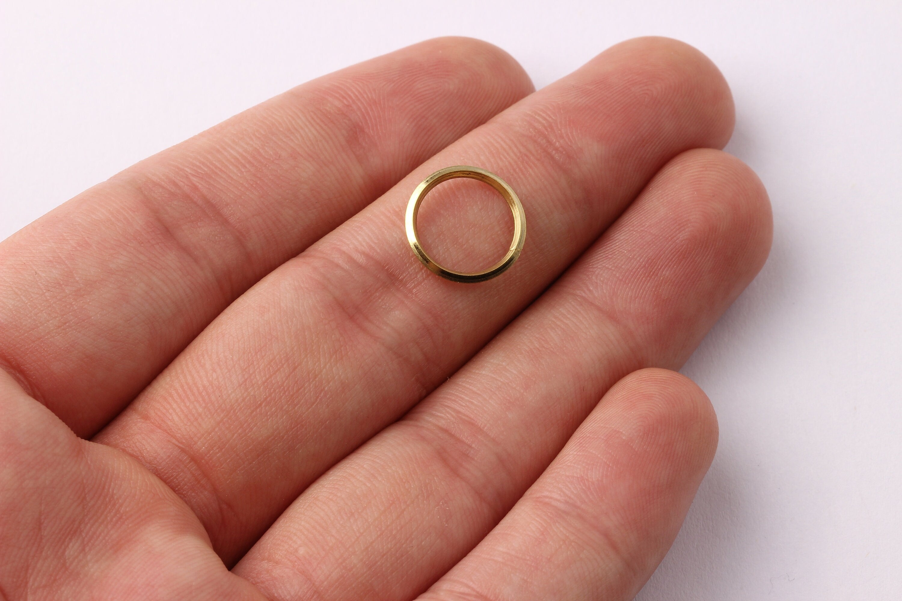 13mm Brass Open Circle Connectors - Raw Brass Open Circle Connectors - Jewelry Supplies - Making Jewelery - 13x13x1mm - PP1287 - DOMEDBAZAAR