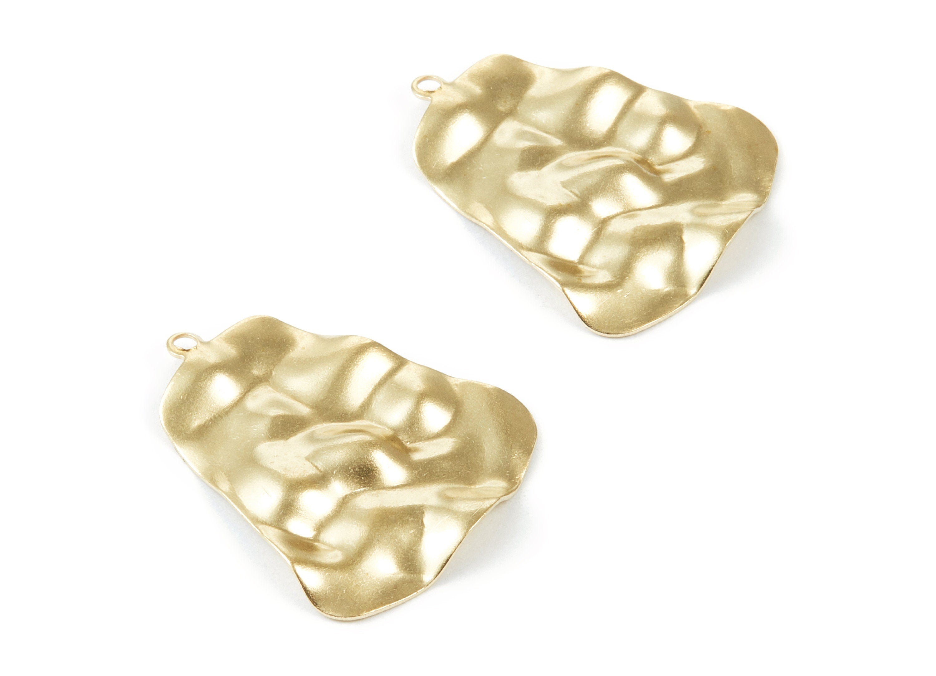 Brass Wavy Bell Charms - Wavy Bell Shape Raw Brass Pendants - Earring Findings - Jewelry Supplies - 32.68x27x0.63mm - PP2130 - DOMEDBAZAAR