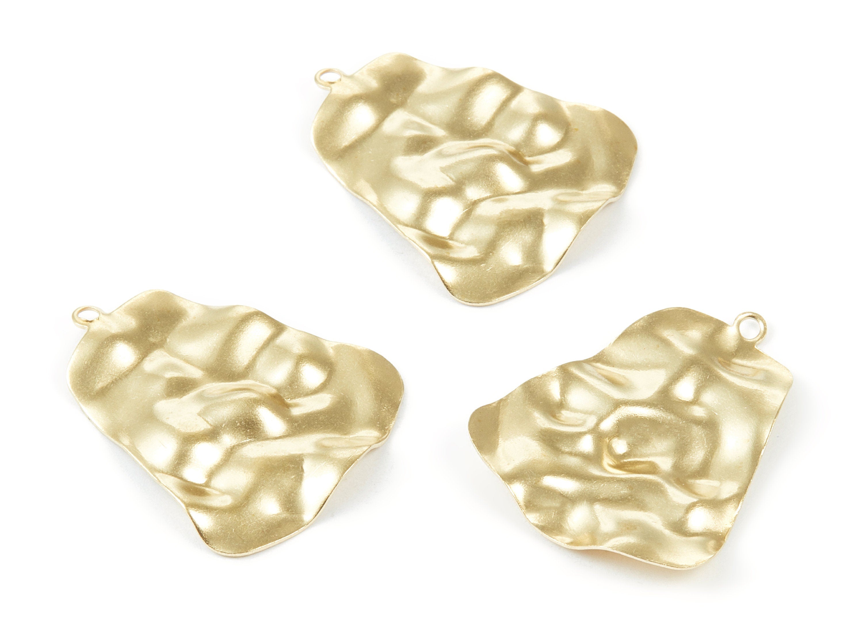Brass Wavy Bell Charms - Wavy Bell Shape Raw Brass Pendants - Earring Findings - Jewelry Supplies - 32.68x27x0.63mm - PP2130 - DOMEDBAZAAR