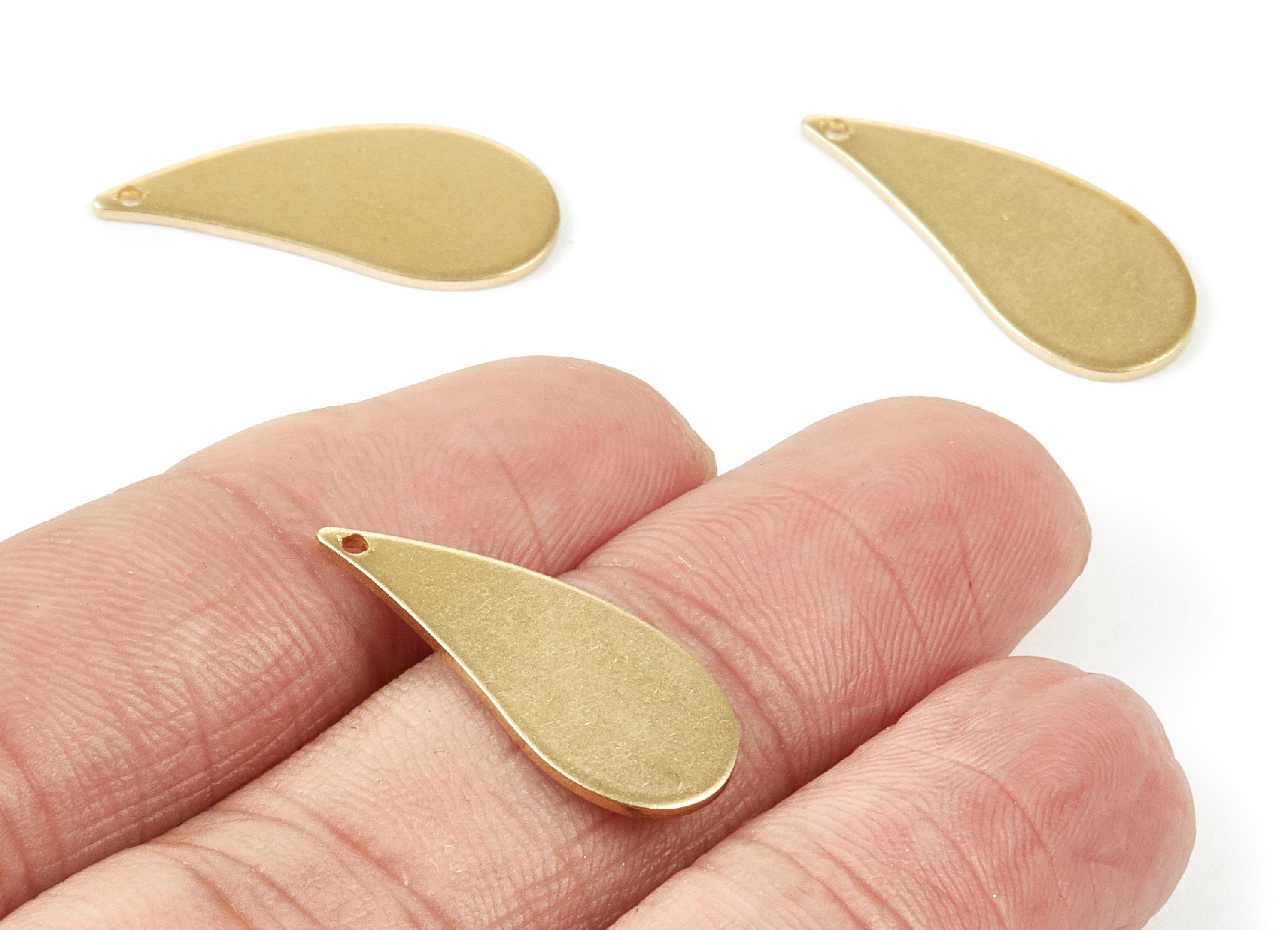 Personalized stamping blank - Brass Drop Charms - Drop Shaped Raw Brass Pendant - Earring Finding - Jewelry Supplies - 24.14x10x1mm - PP1904 - DOMEDBAZAAR