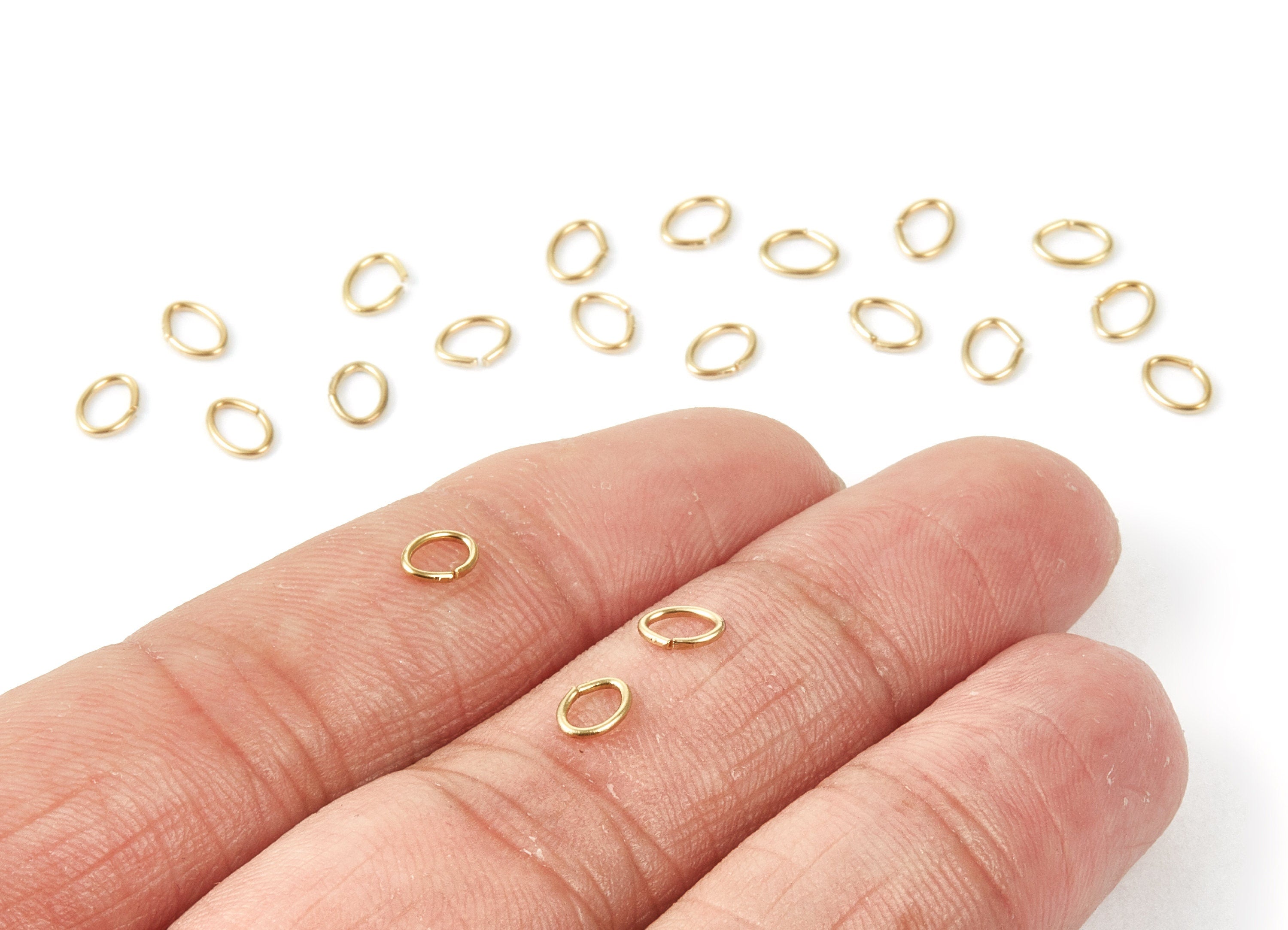 Brass Open Jump Rings - 5x4x0.7mm - Raw Brass Open Jump Rings - Jewelry Supplies - PP1564 - DOMEDBAZAAR