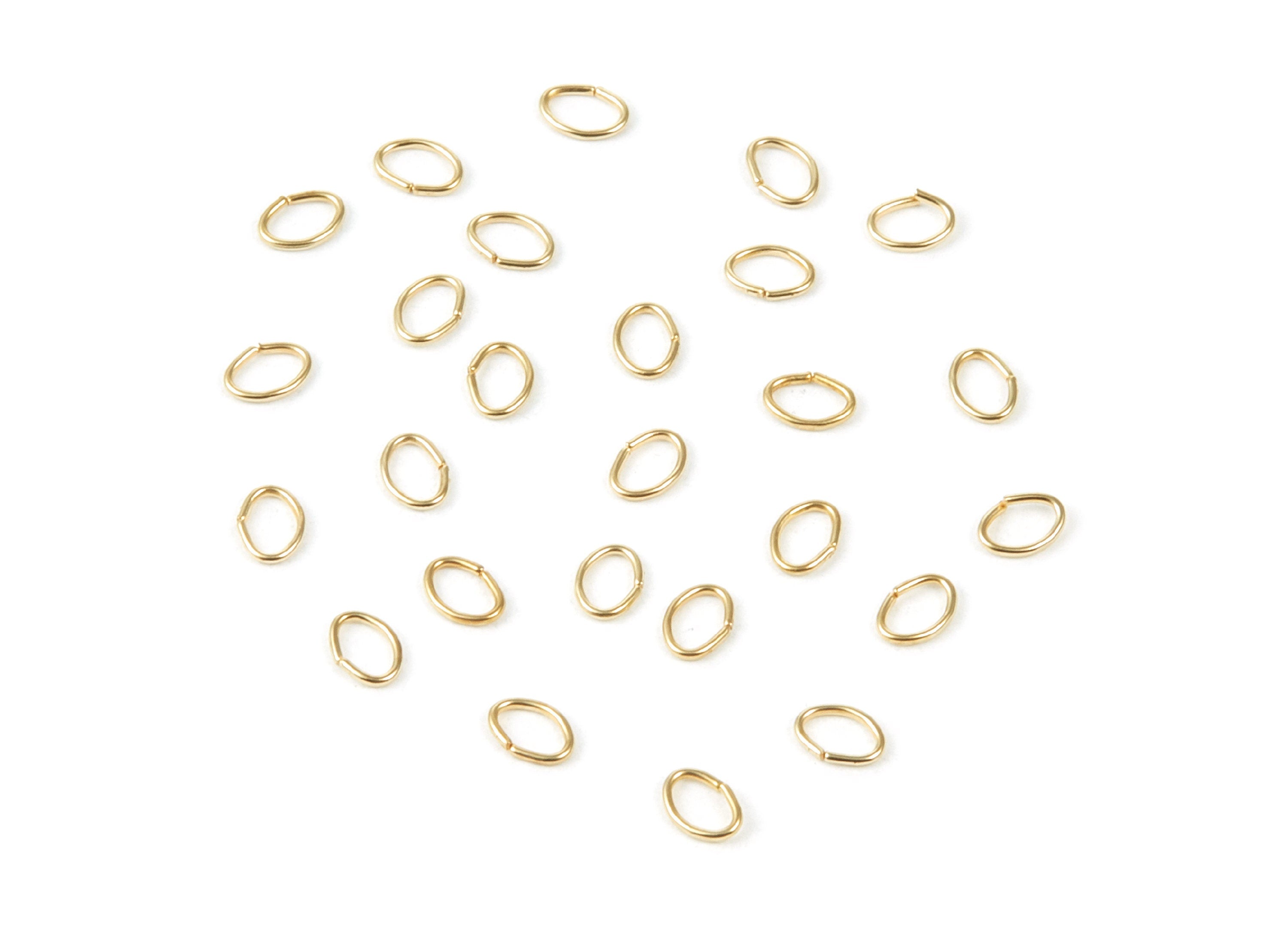 Brass Open Jump Rings - 4x3x0.5mm - Raw Brass Open Jump Rings - Jewelry Supplies - PP1685 - DOMEDBAZAAR