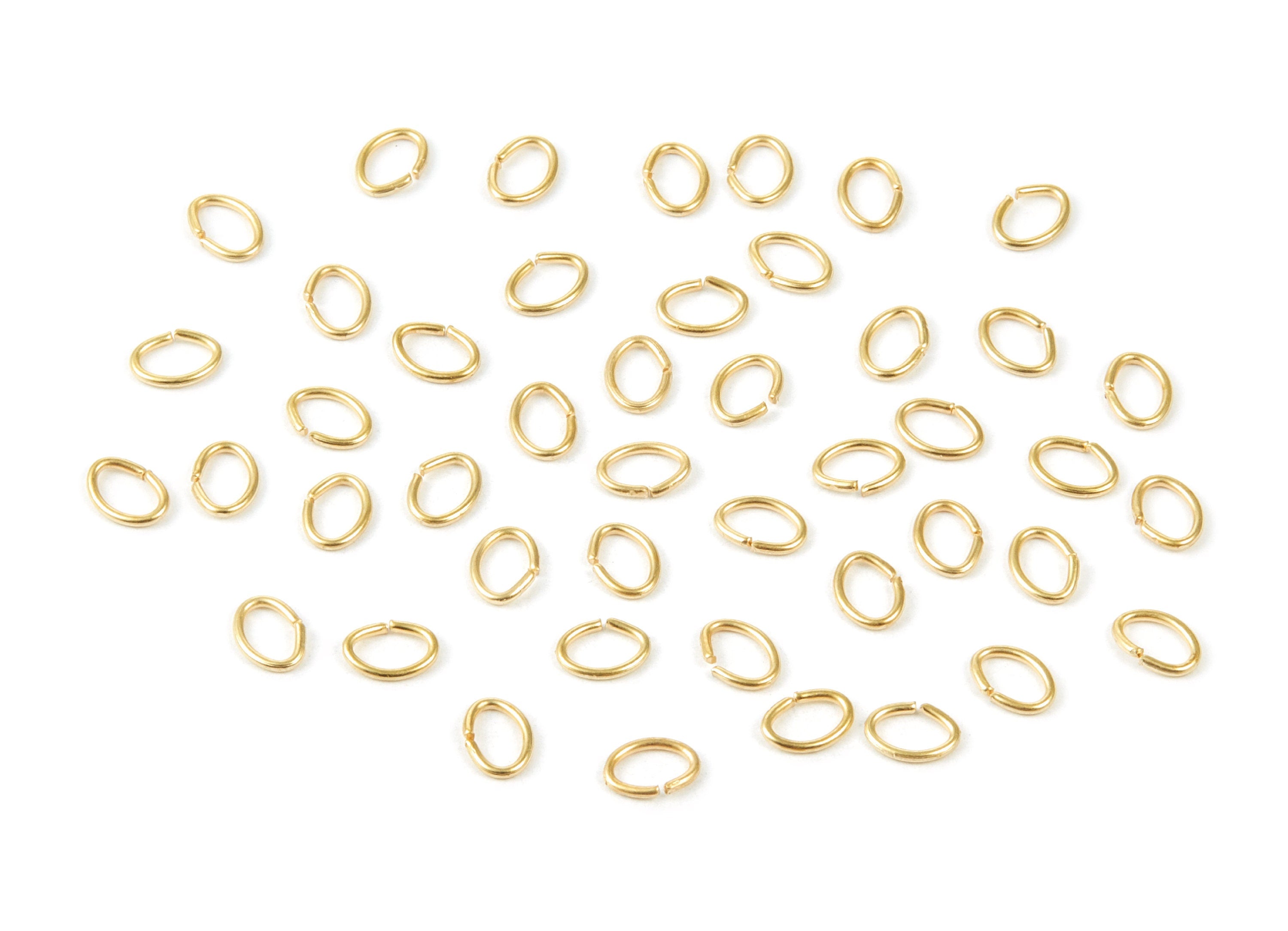 Brass Open Jump Rings - 6x5x0.8mm - Raw Brass Open Jump Rings - Jewelry Supplies - PP1645 - DOMEDBAZAAR