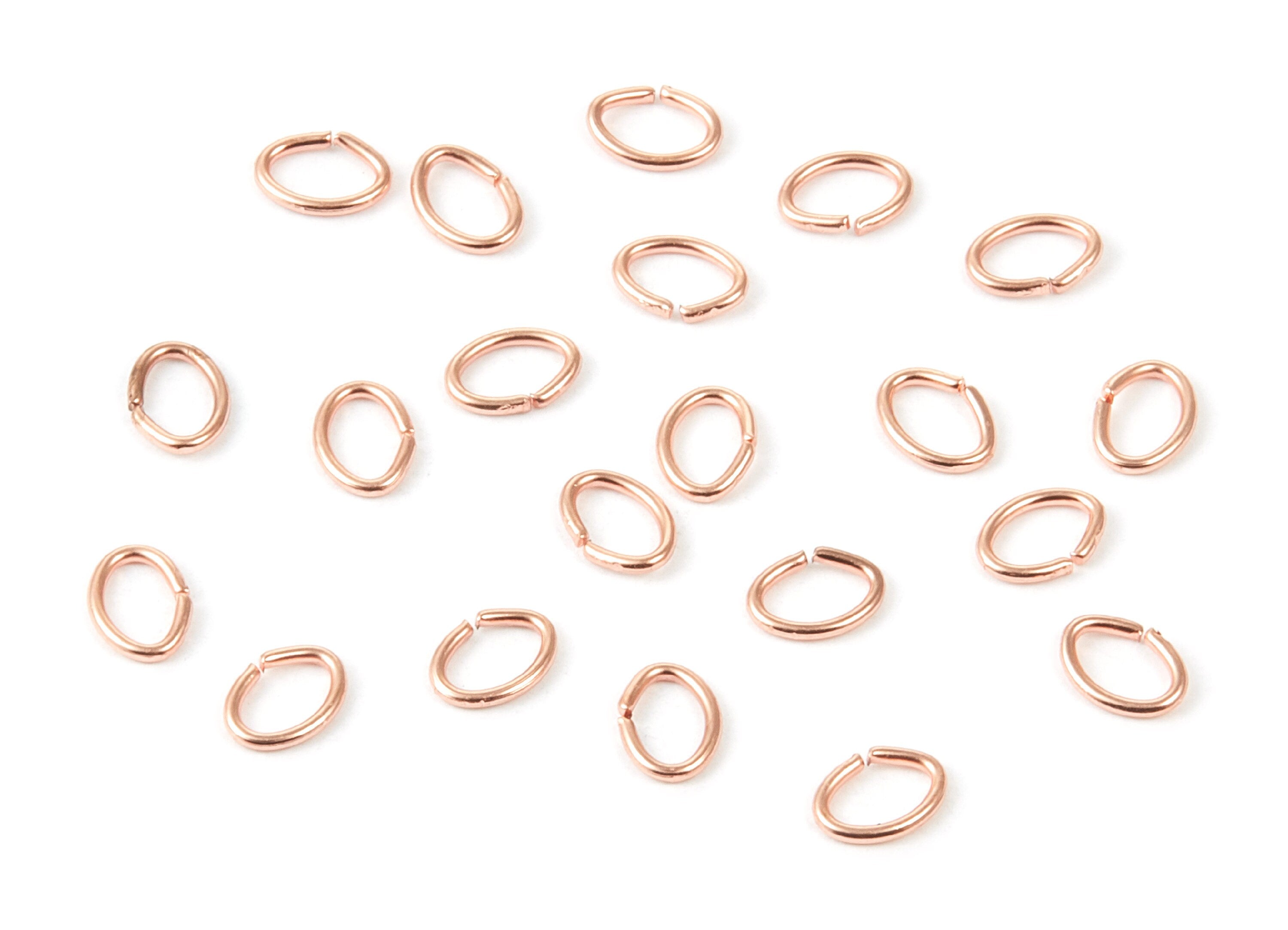 Brass Open Jump Rings - 6x5x0.8mm - Rose Tone Plated - Brass Open Jump Rings - Jewelry Supplies - PP1645R - DOMEDBAZAAR