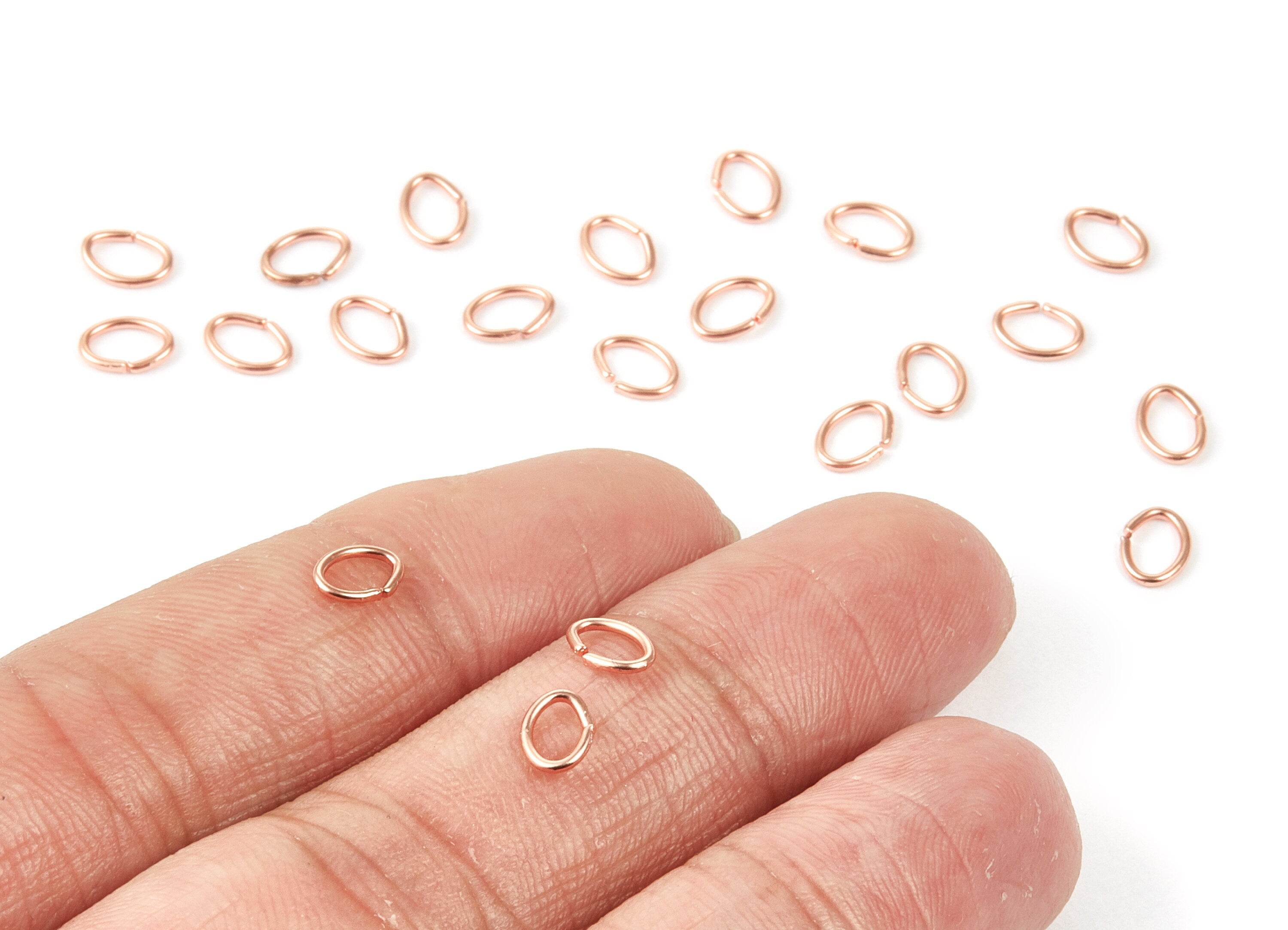 Brass Open Jump Rings - 6x5x0.8mm - Rose Tone Plated - Brass Open Jump Rings - Jewelry Supplies - PP1645R - DOMEDBAZAAR