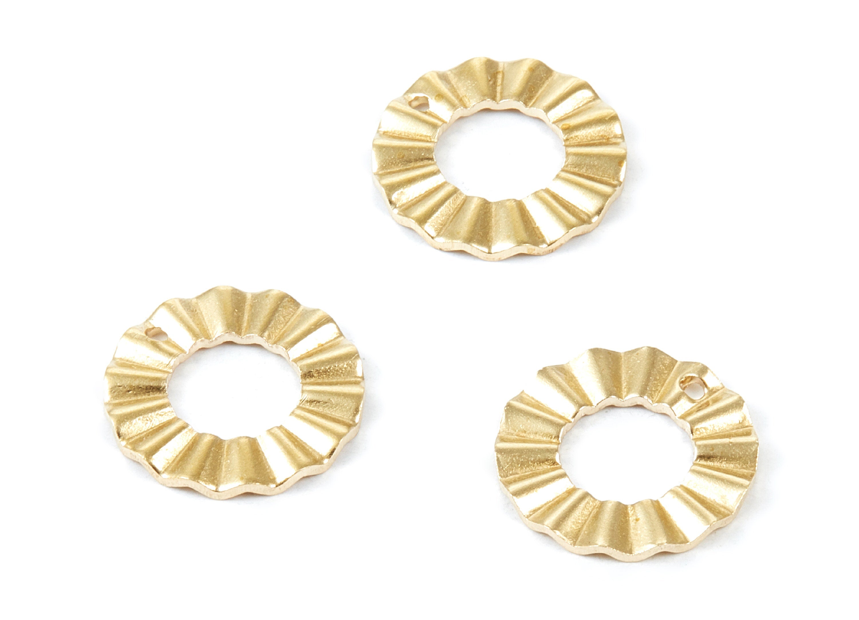 Brass Round Charms - Round Raw Brass Pendant Connector with 1 Holes - Earring Findings - Jewelry Supplies - 18x18x1,64mm - PP1741 - DOMEDBAZAAR