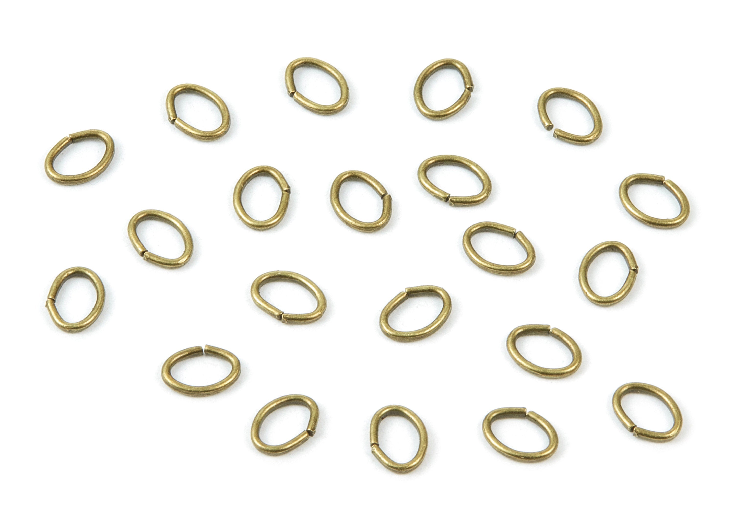 Brass Open Jump Rings - 7x5x0.9mm - Antique Bronze Tone Plated - Brass Open Jump Rings - Jewelry Supplies - PP1563AB - DOMEDBAZAAR