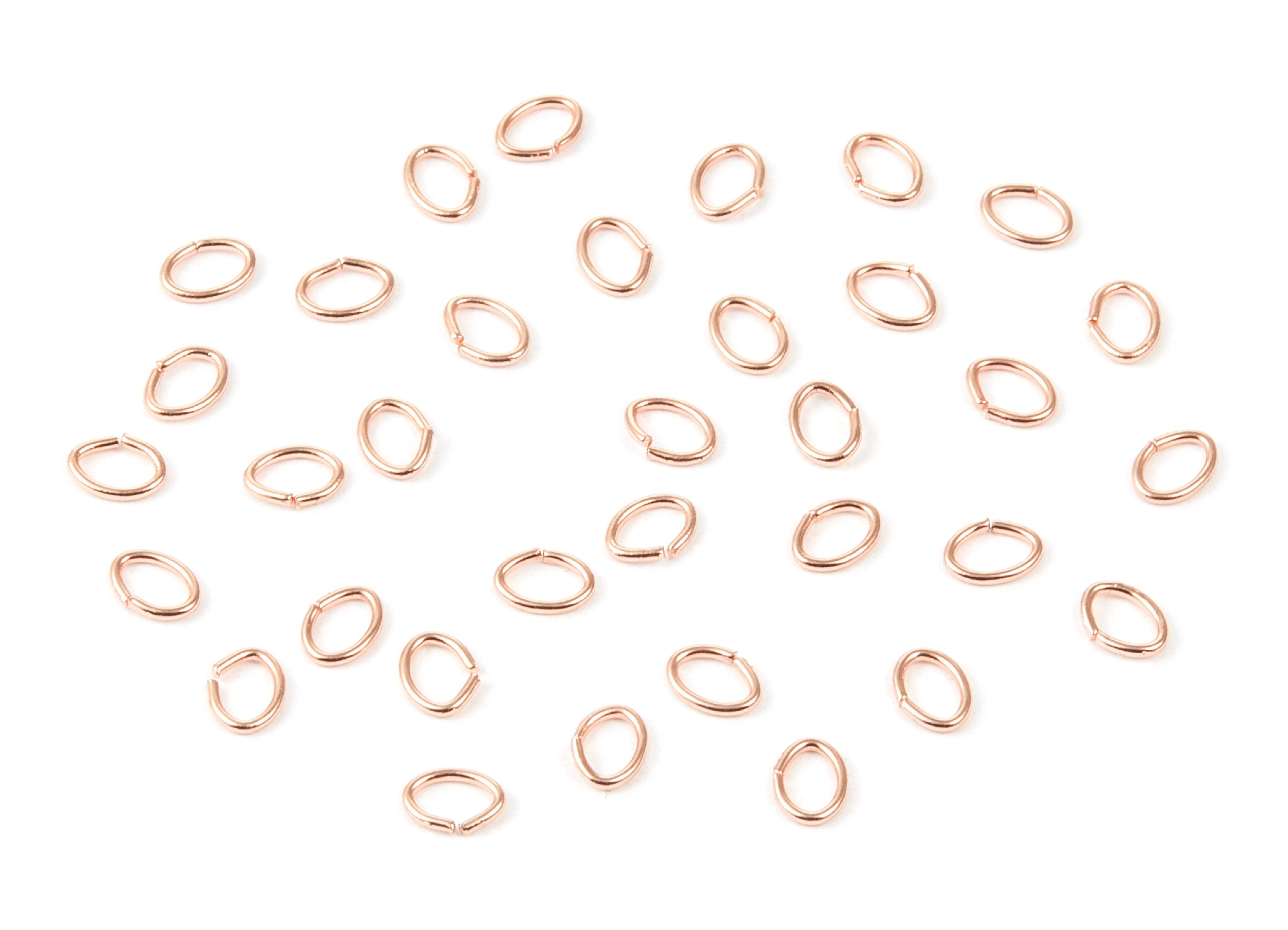 Brass Open Jump Rings - 5x4x0.7mm - Rose Tone Plated - Brass Open Jump Rings - Jewelry Supplies - PP1564R - DOMEDBAZAAR
