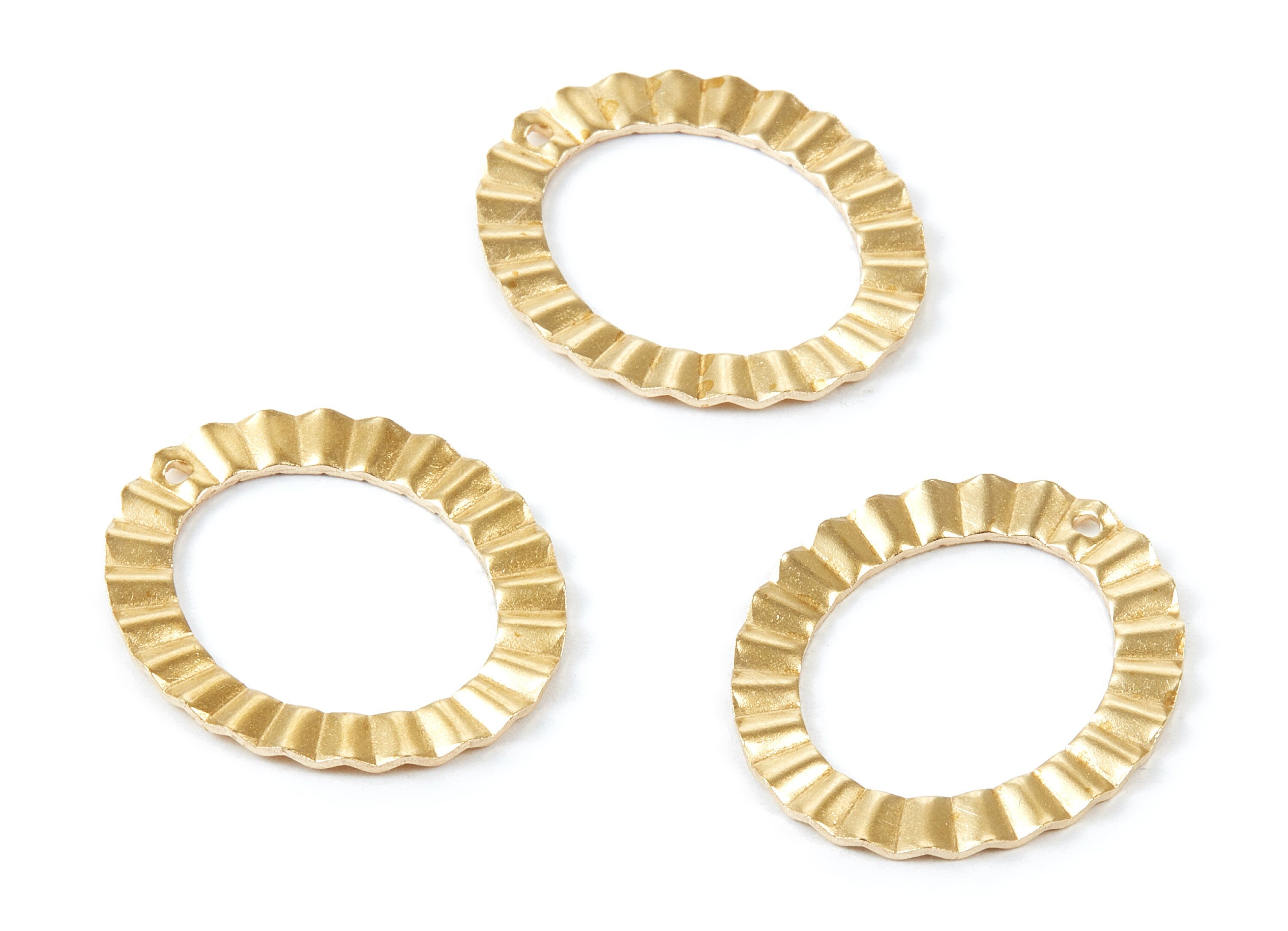 Brass Round Charms - Round Raw Brass Pendant - Earring Findings - Jewelry Supplies - 33x28,5x1,95mm - PP1753 - DOMEDBAZAAR