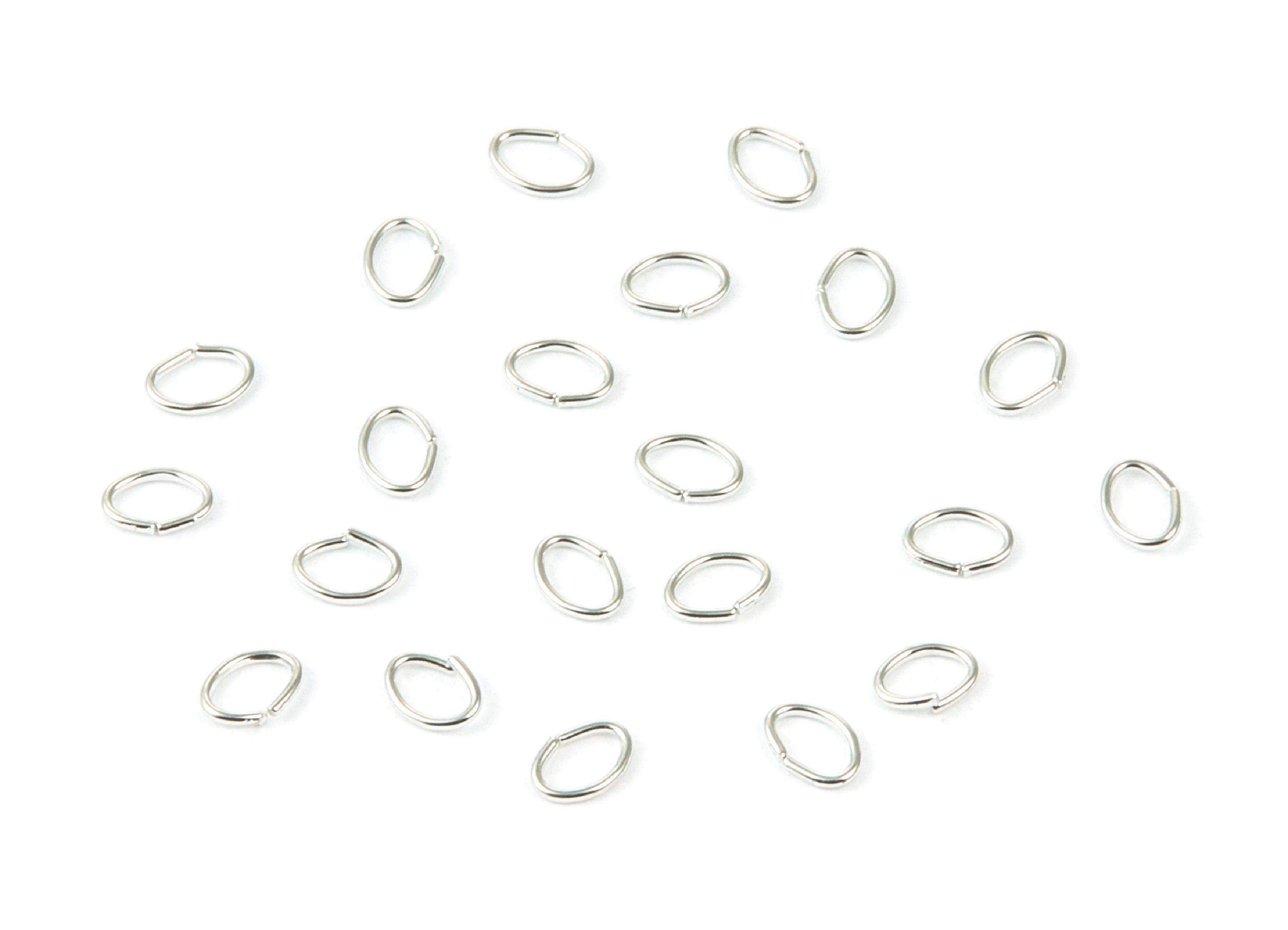 Brass Open Jump Rings - 4x3x0.5mm - Silver Tone Plated - Brass Open Jump Rings - Jewelry Supplies - PP1685S - DOMEDBAZAAR