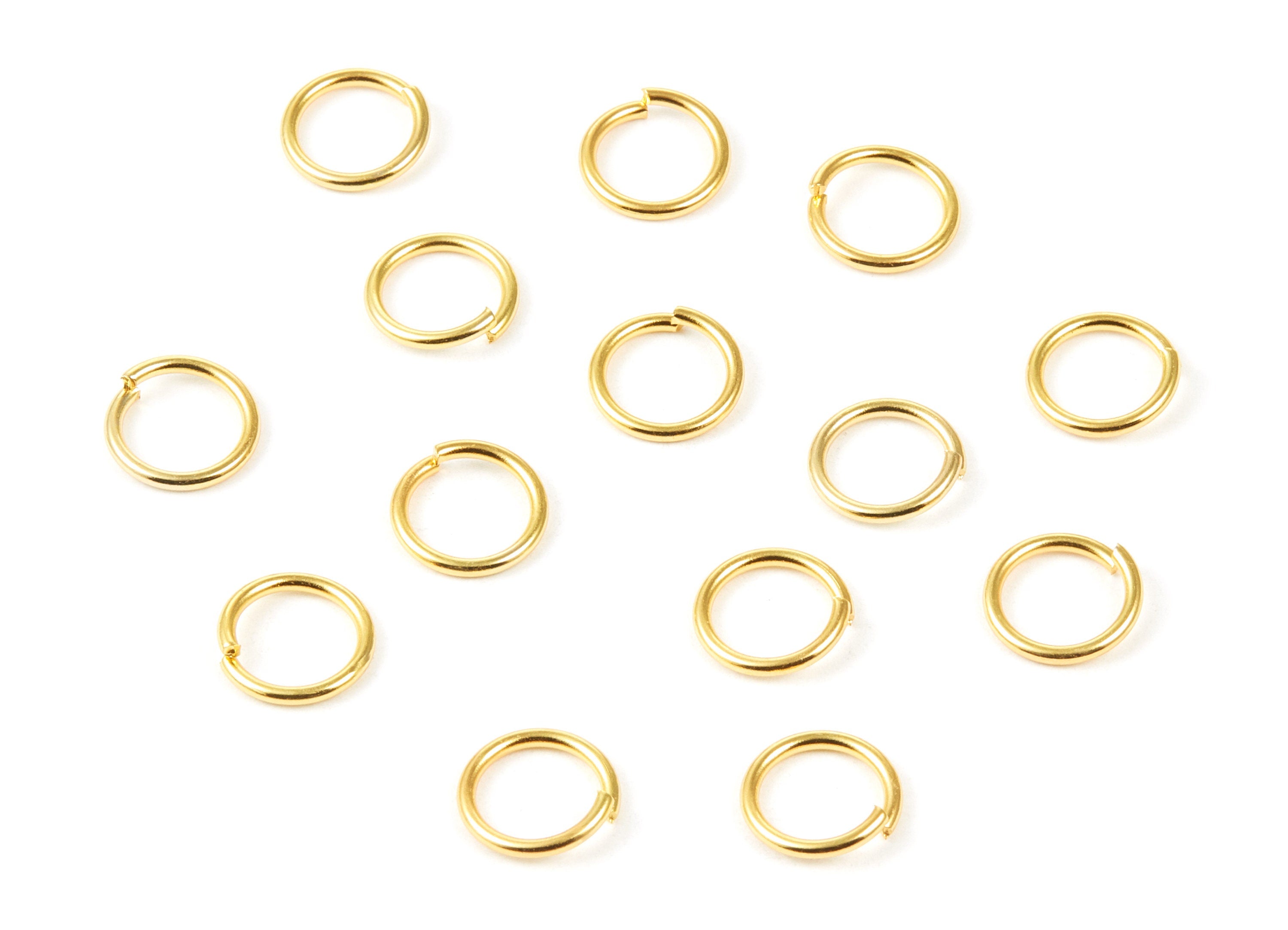 Brass Open Jump Rings - 10x1.2mm - Gold Tone Plated - Brass Open Jump Rings - Jewelry Supplies - PP1609G - DOMEDBAZAAR