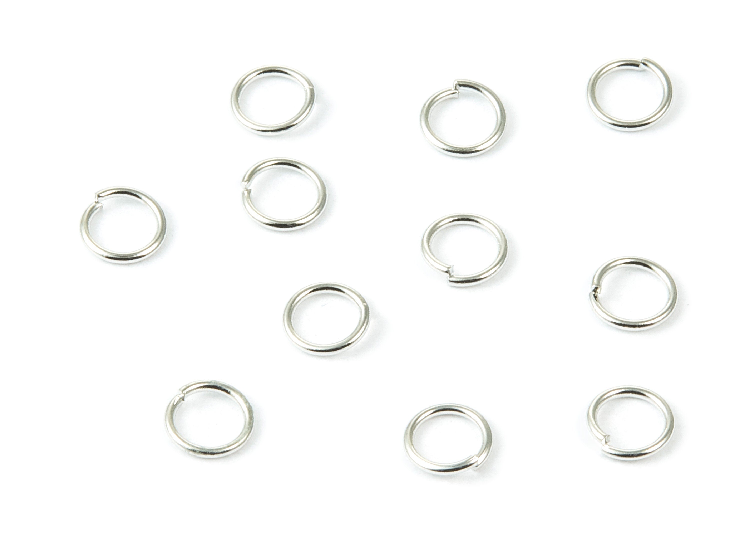 Brass Open Jump Rings - 6x0.8mm - Silver Tone Plated - Brass Open Jump Rings - Jewelry Supplies - PP1622S - DOMEDBAZAAR
