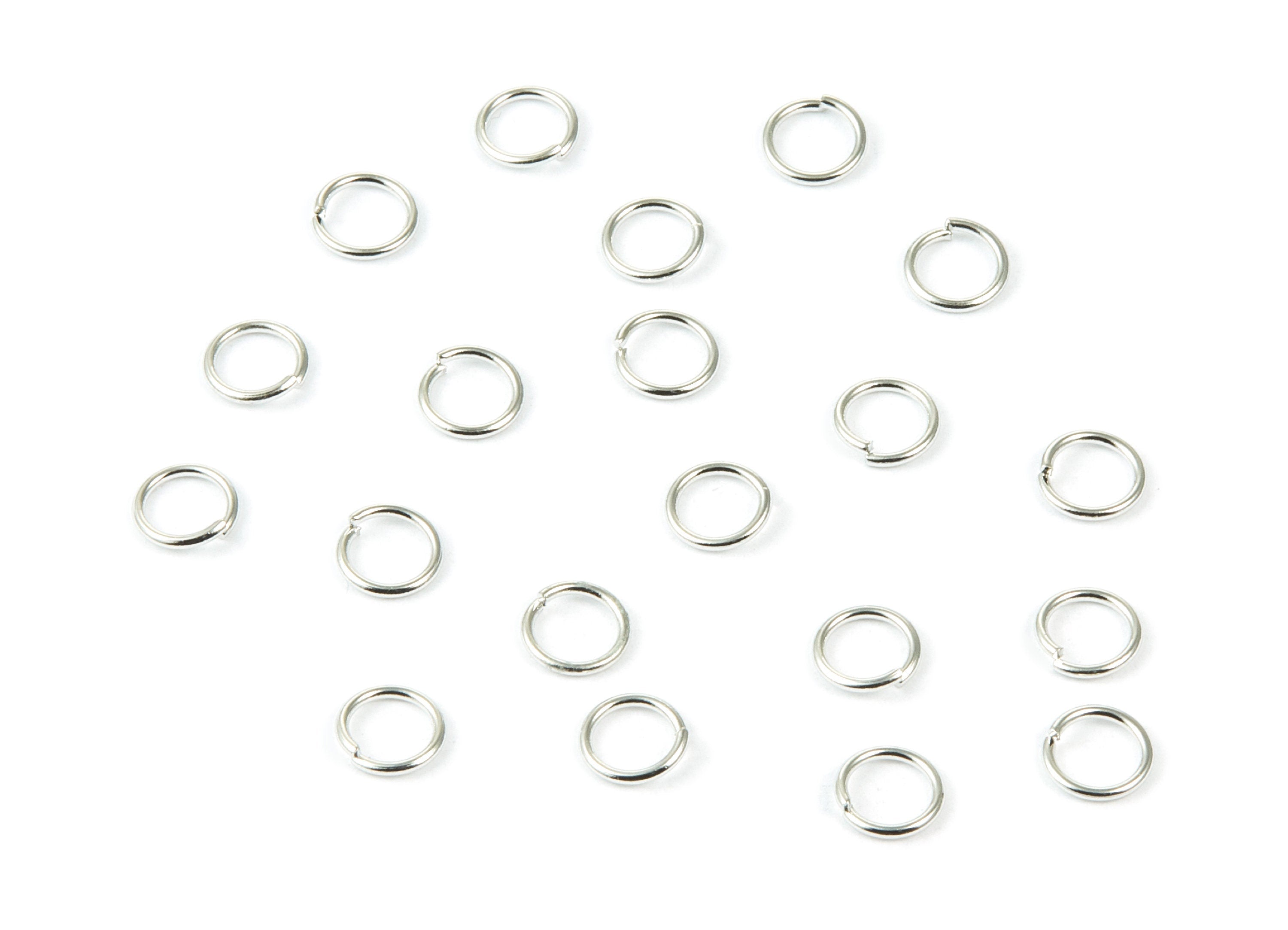 Brass Open Jump Rings - 6x0.8mm - Silver Tone Plated - Brass Open Jump Rings - Jewelry Supplies - PP1622S - DOMEDBAZAAR
