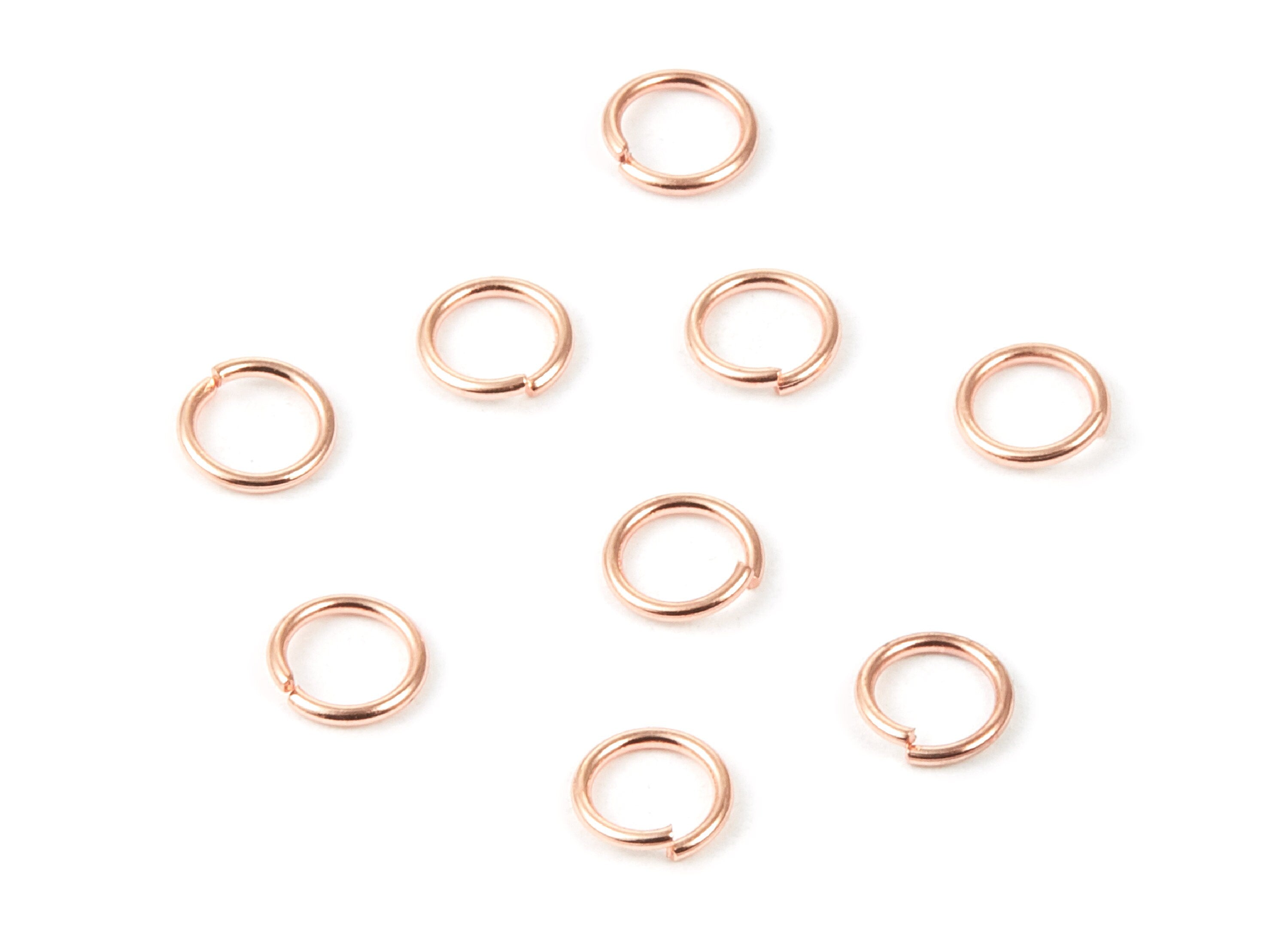 Brass Open Jump Rings - 6x0.8mm - Rose Tone Plated - Brass Open Jump Rings - Jewelry Supplies - PP1622R - DOMEDBAZAAR