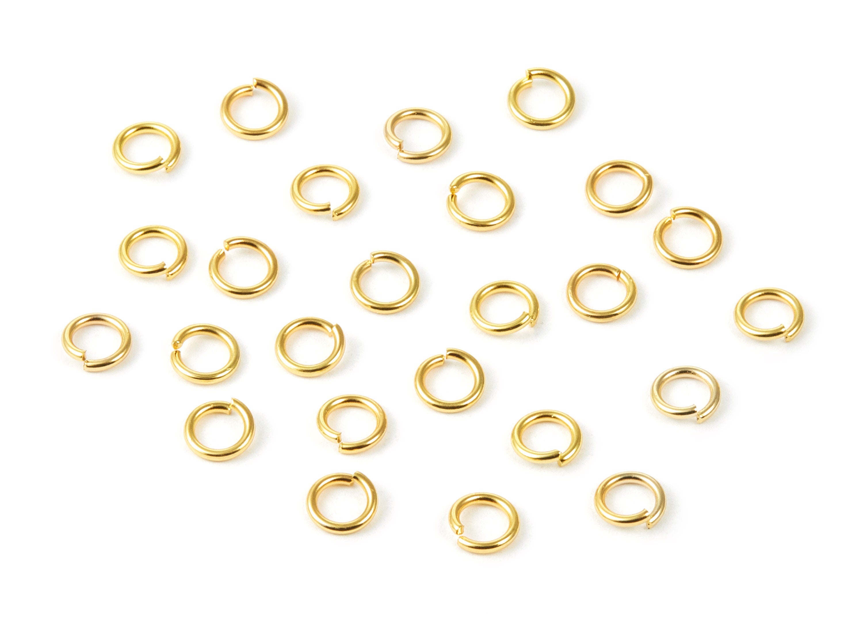 Brass Open Jump Rings - 6x1mm - Gold Tone Plated - Brass Open Jump Rings - Jewelry Supplies - PP1602 - DOMEDBAZAAR