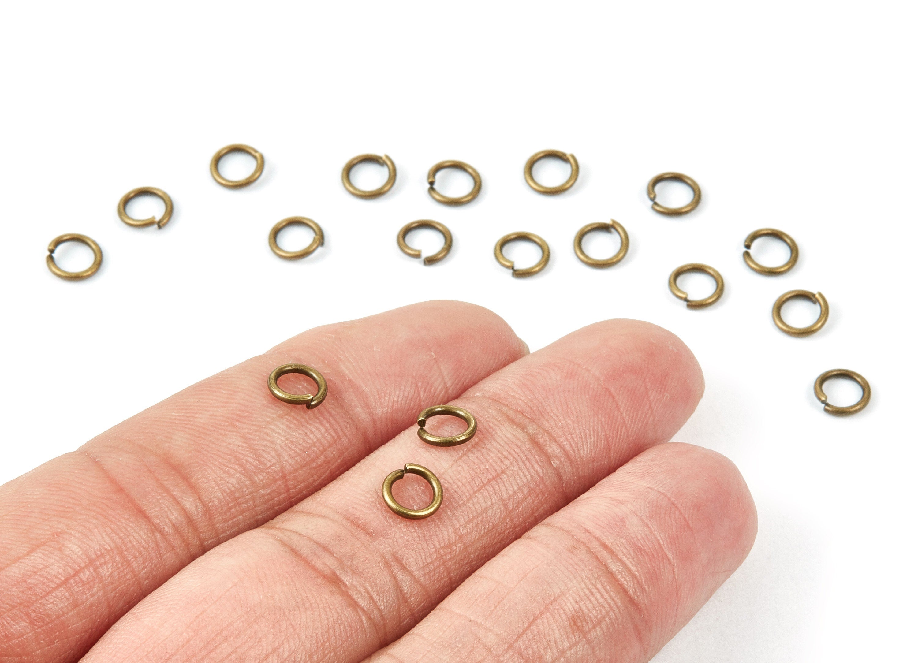 Brass Open Jump Rings - 6x1mm - Antique Bronze Tone Plated - Brass Open Jump Rings - Jewelry Supplies - PP1602AB - DOMEDBAZAAR