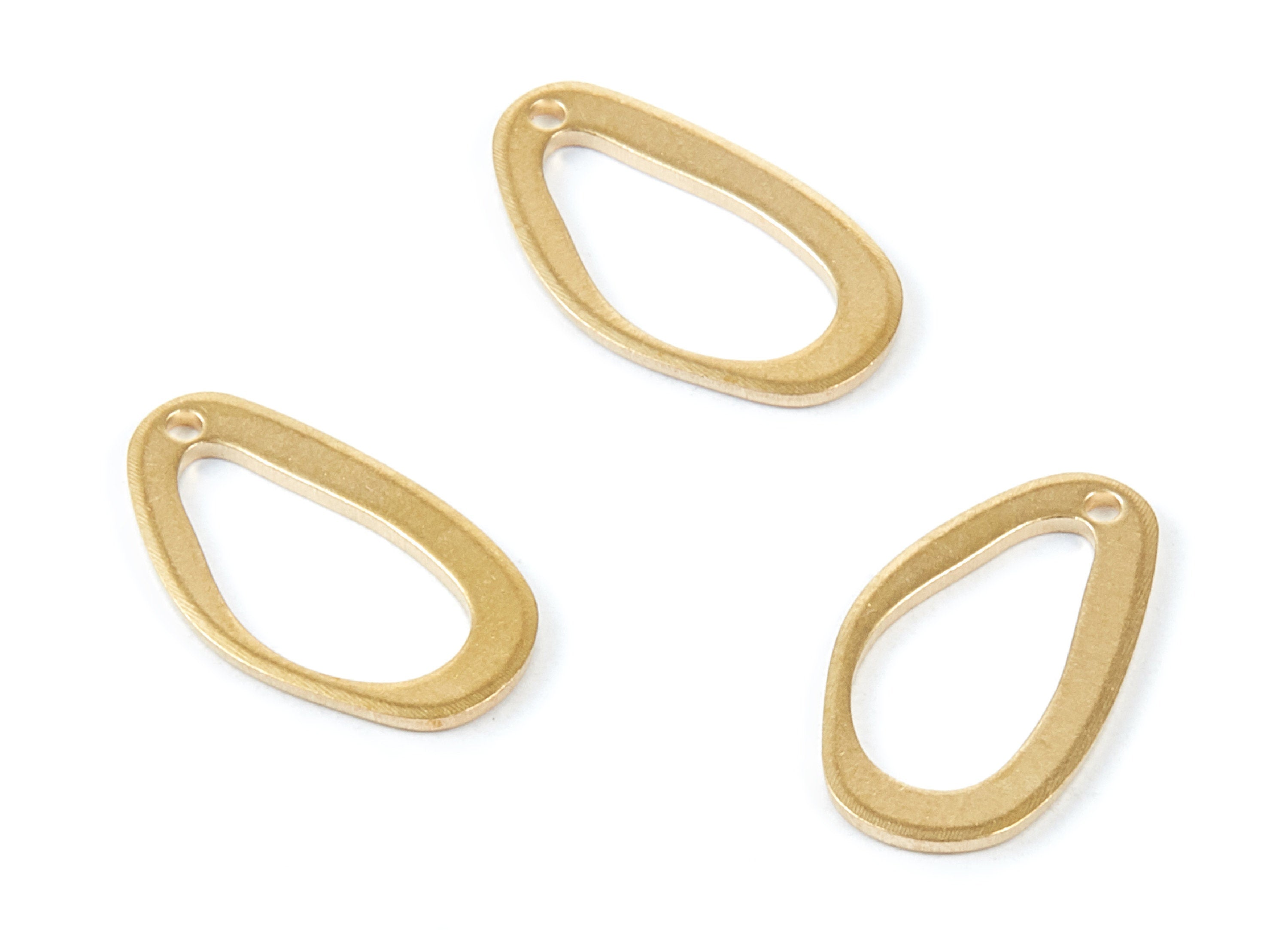 Brass Irregular Charms - Irregular Oval Shaped Raw Brass Pendants - Earring Findings - Jewelry Supplies - 19x10,92x1mm - PP1966 - DOMEDBAZAAR