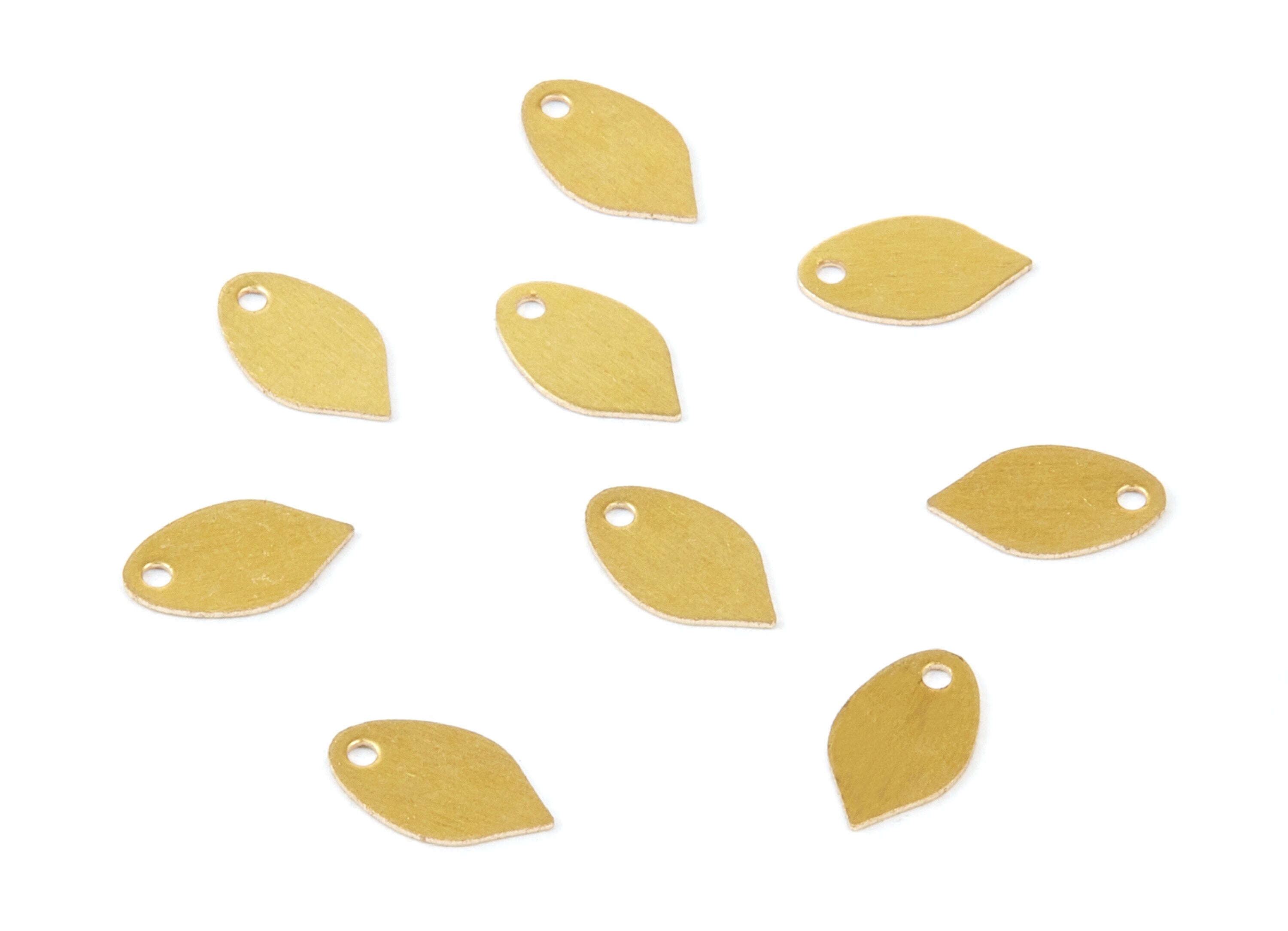 Brass Drop Charms - Drop Shaped Raw Brass Pendant - Earring Finding - Jewelry Supplies - 9,8x5,85x0,42mm - PP1984 - DOMEDBAZAAR