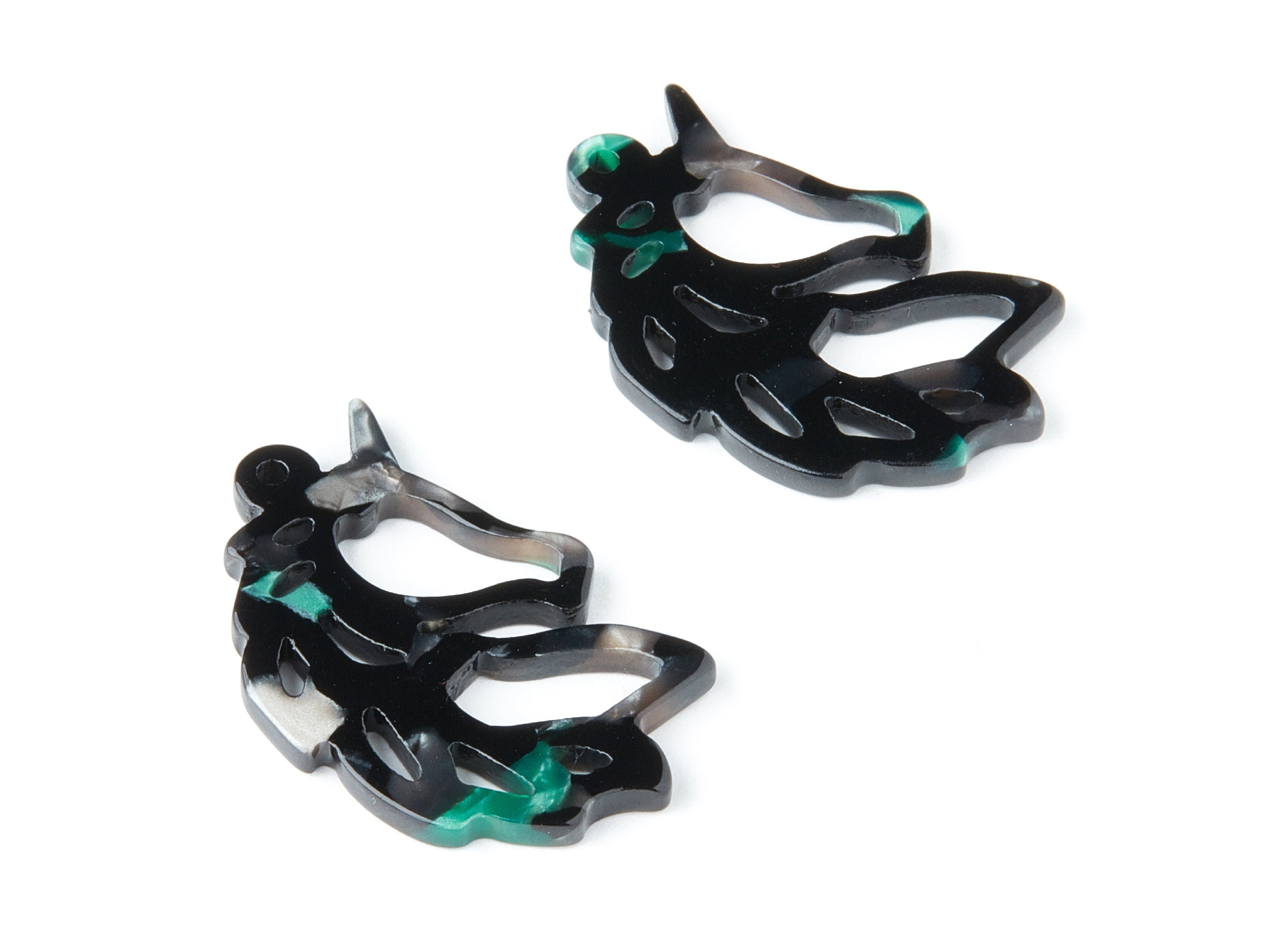 Acetate Unicorn Earring Charms - Unicorn Shaped Pendant - Earring Findings - Jewelry Supplies - Color Code:A49 - 33.14x21.6x3mm - AC1368G - DOMEDBAZAAR