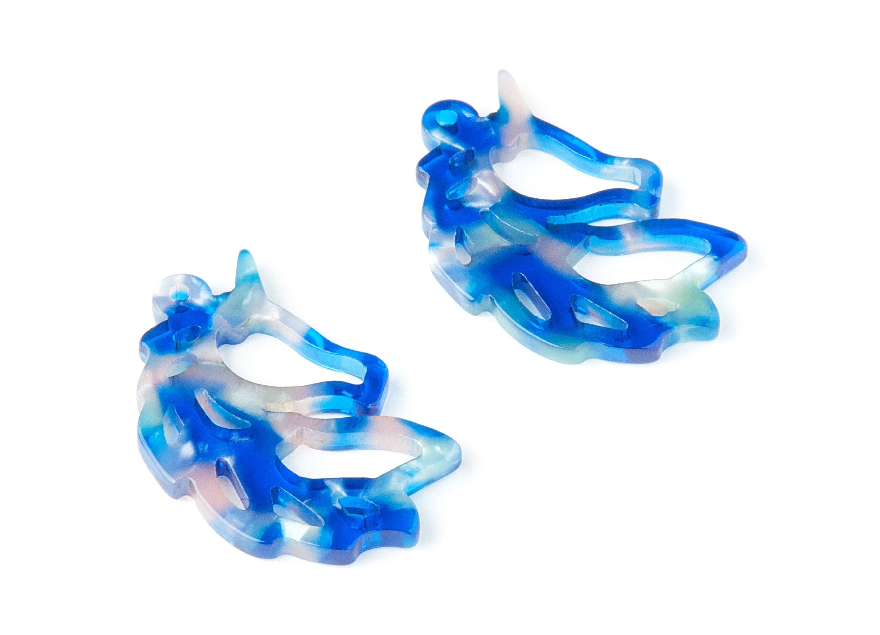 Acetate Unicorn Earring Charms - Unicorn Shaped Pendant - Earring Findings - Jewelry Supplies - Color Code:A37 - 33.14x21.6x3mm - AC1368L - DOMEDBAZAAR