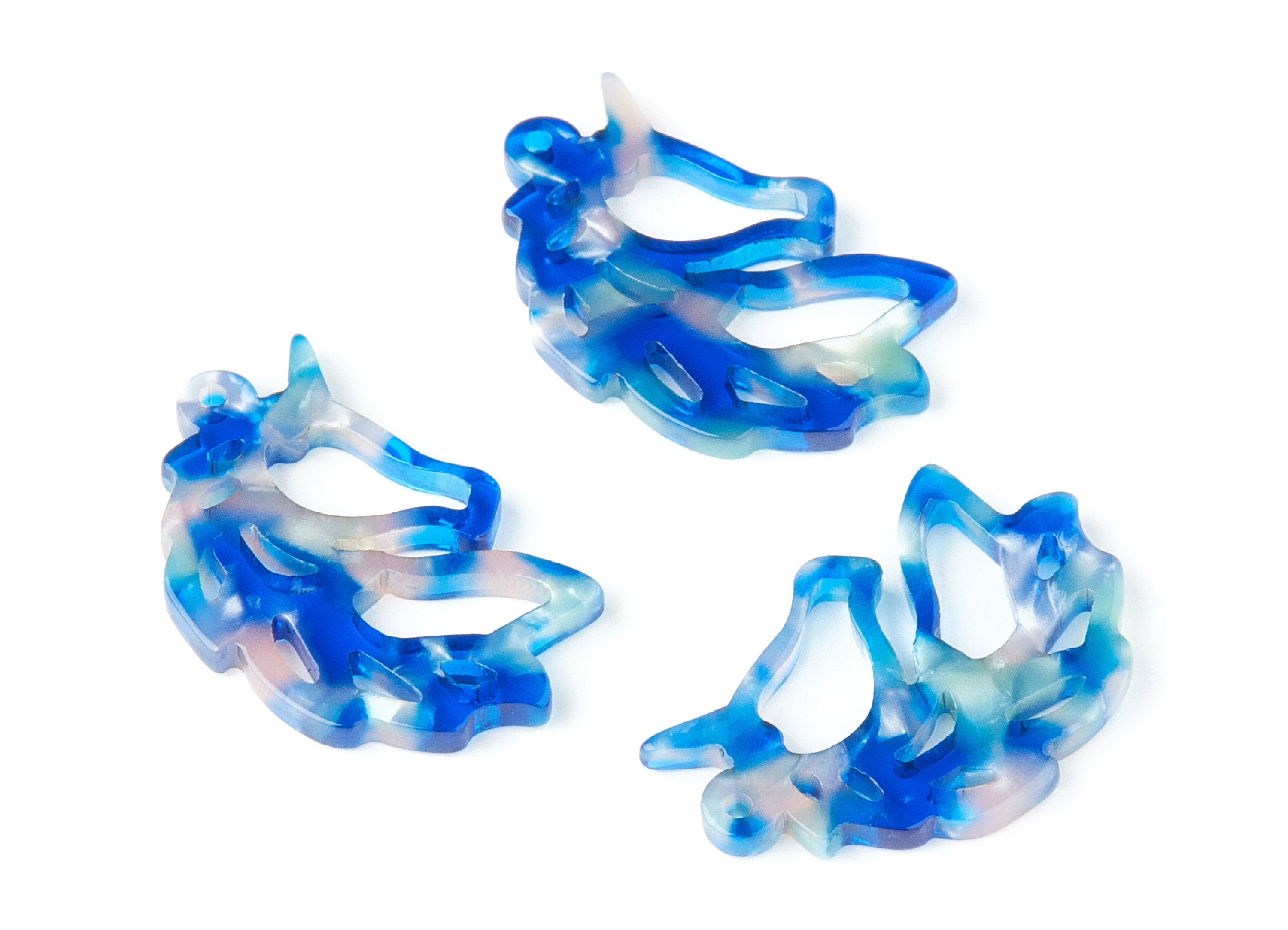 Acetate Unicorn Earring Charms - Unicorn Shaped Pendant - Earring Findings - Jewelry Supplies - Color Code:A37 - 33.14x21.6x3mm - AC1368L - DOMEDBAZAAR