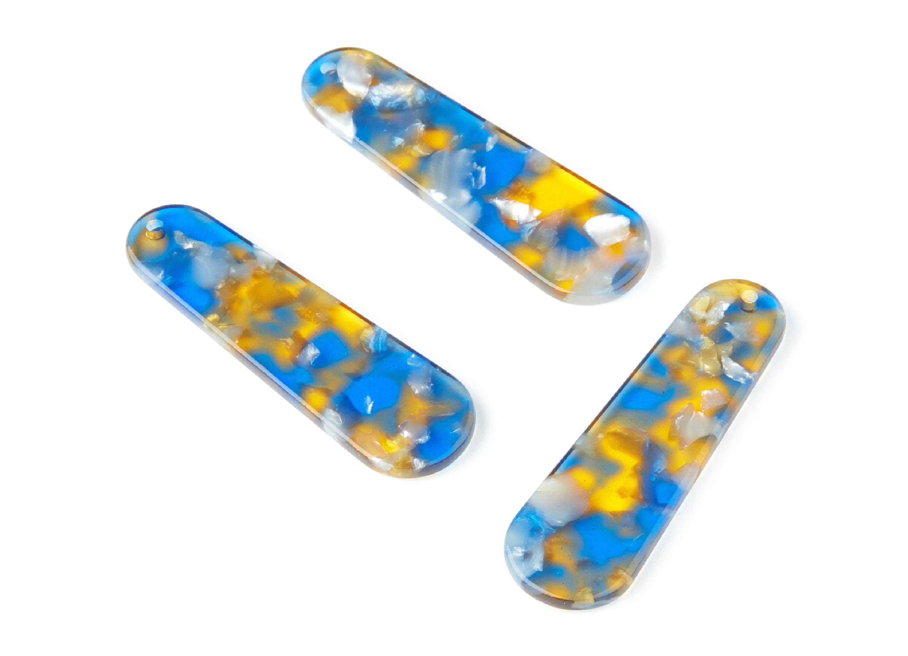 Acetate Rod Earring Charms - Rod Shaped Pendant - Earring Findings - Jewelry Supplies - Color Code: A40 - 44.73x13.74x2.78mm - AC1380M - DOMEDBAZAAR