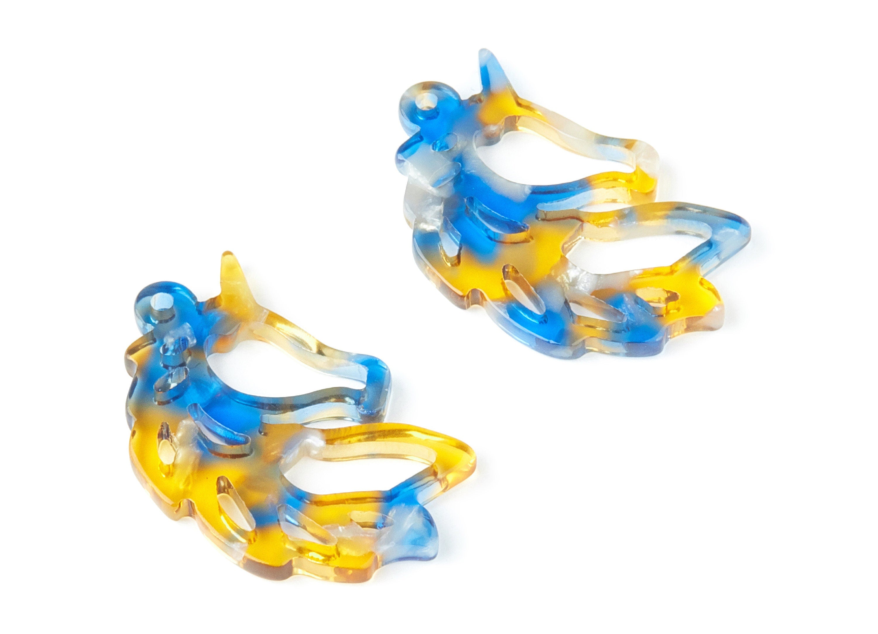 Acetate Unicorn Earring Charms - Acrylic Unicorn Pendant - Earring Findings - Jewelry Supplies - Color Code:A40 - 33.14x21.6x3mm - AC1368S - DOMEDBAZAAR
