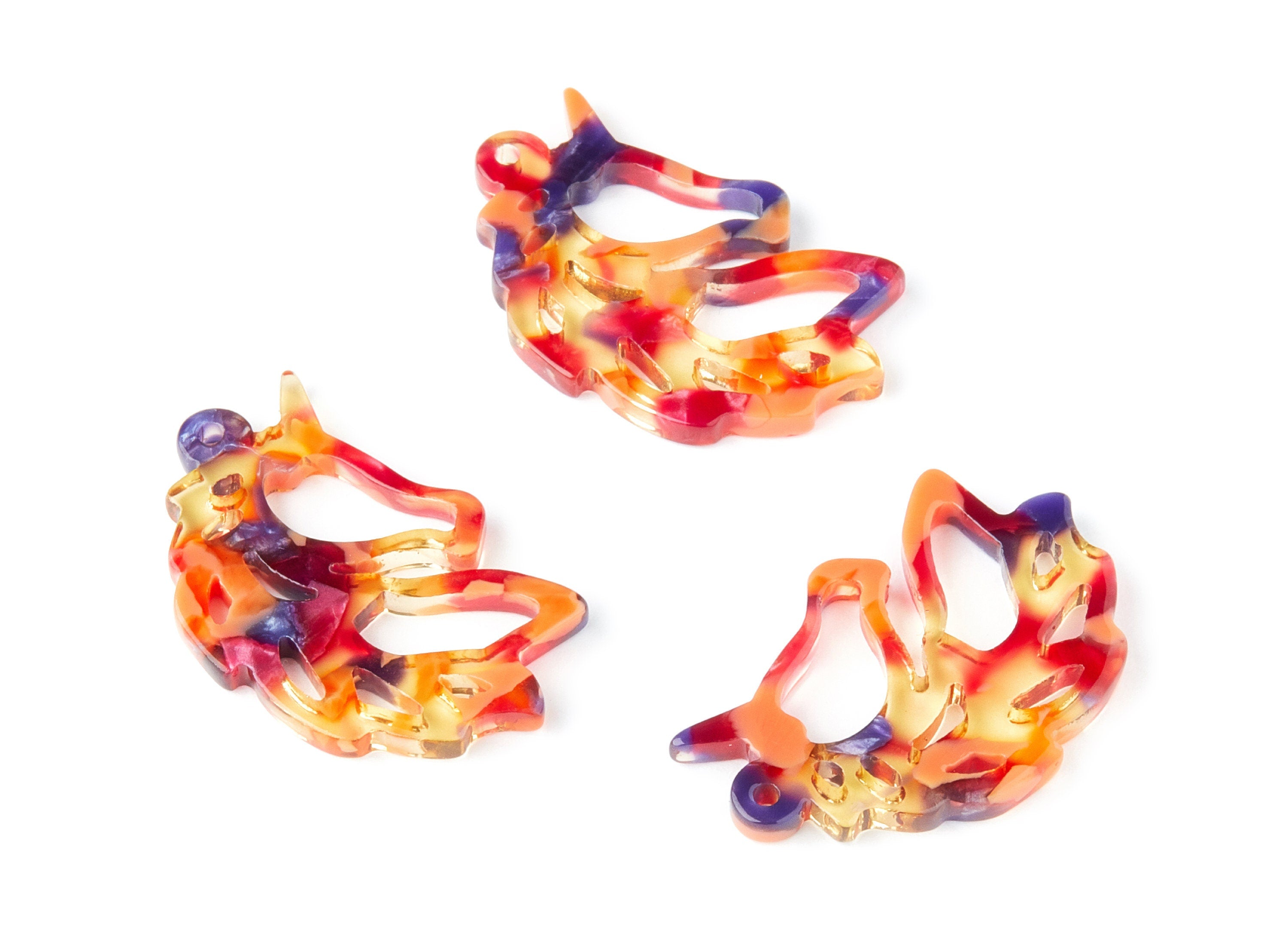 Acetate Unicorn Earring Charms - Acrylic Unicorn Pendant - Earring Findings - Jewelry Supplies - Color Code:A44 - 33.14x21.6x3mm - AC1368U - DOMEDBAZAAR