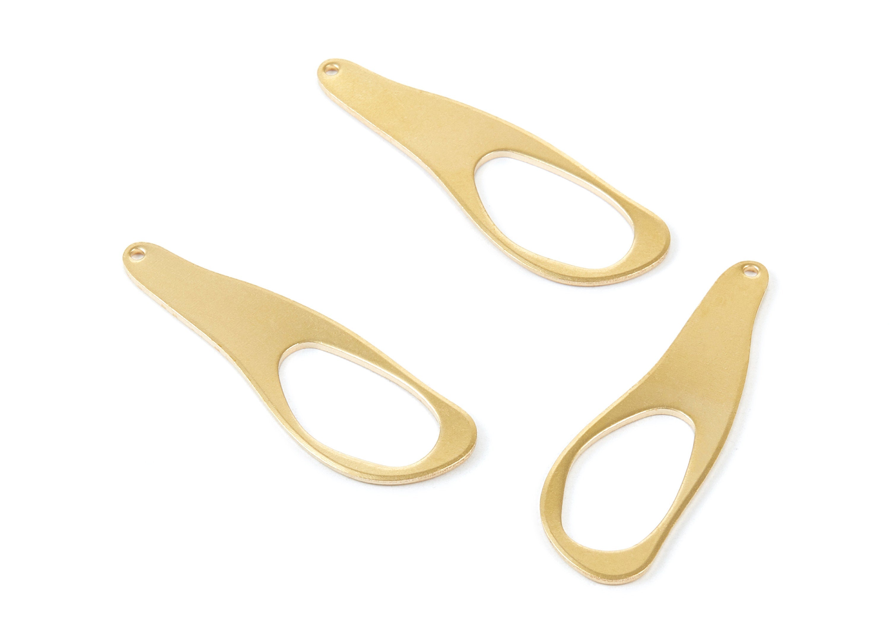 Brass Irregular Charms - Irregular Shaped Raw Brass pendant - Earring Findings - Jewelry Supplies - 42,94x13,68x1,05mm - PP1964 - DOMEDBAZAAR