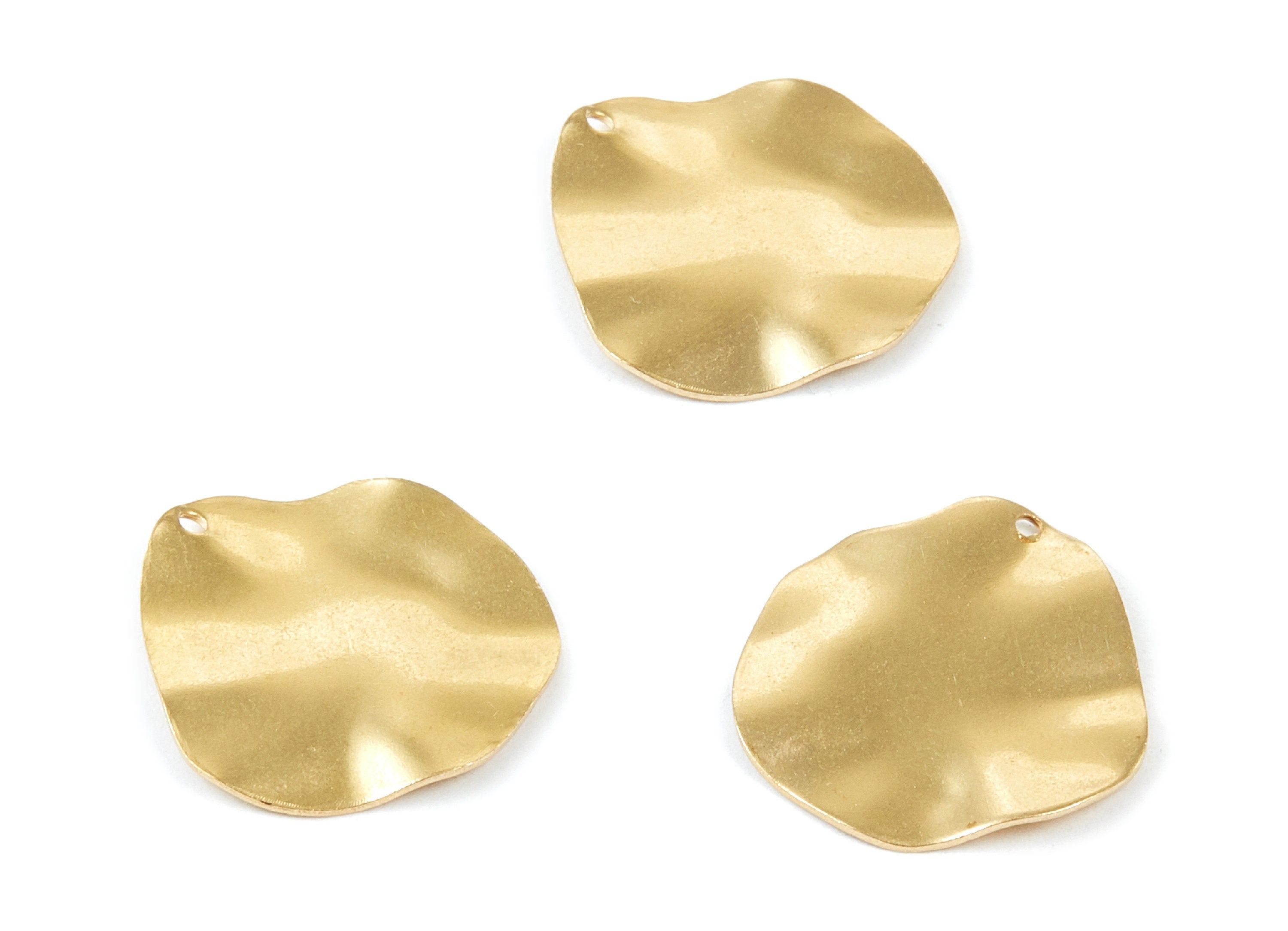 Brass Round Charms - Circle Raw Brass Pendant - Earring Findings - Jewelry Supplies - 21,7x20,9x0,88mm - PP1961 - DOMEDBAZAAR