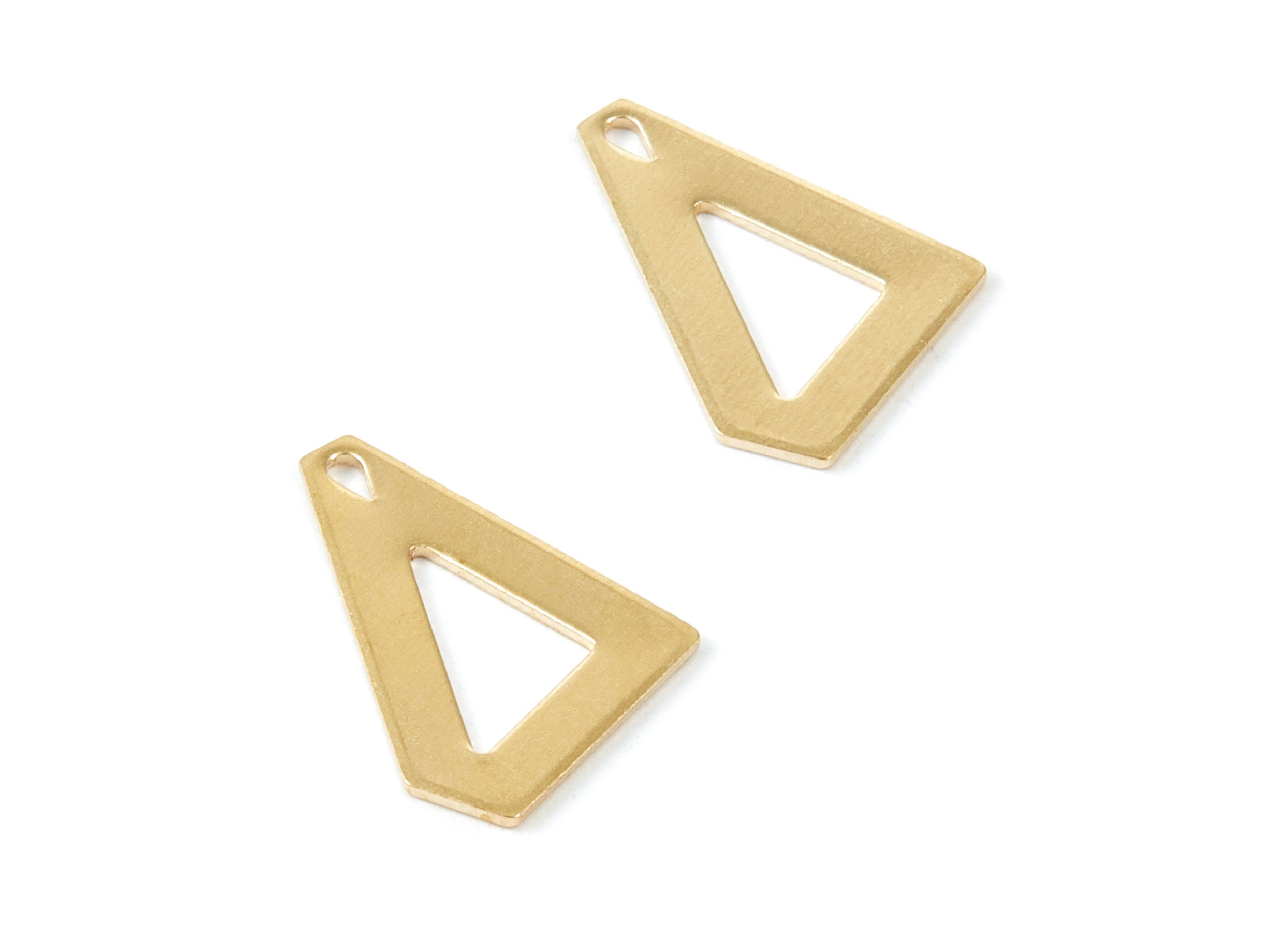 Brass Triangle Charms - Raw Brass Triangle Pendant - Earring Finddings - Jewelry Supplies - 18,3x18,42x0,84mm - PP1918 - DOMEDBAZAAR