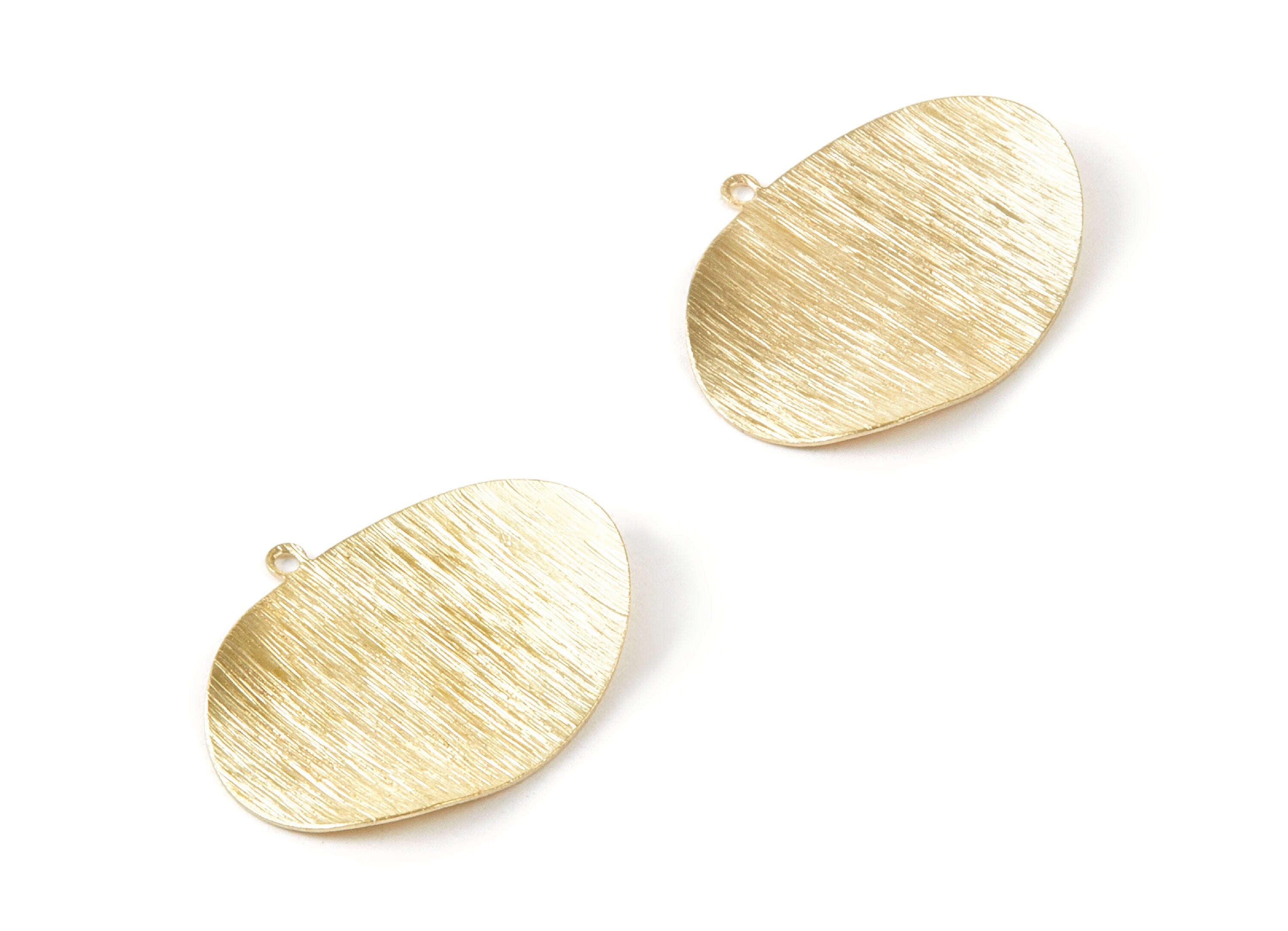 Brass Textured Oval Charms - Textured Oval Raw Brass Pendant - Brass Earring Findings - Jewelry Supplies - 25,3x20x0,79mm - PP1793 - DOMEDBAZAAR