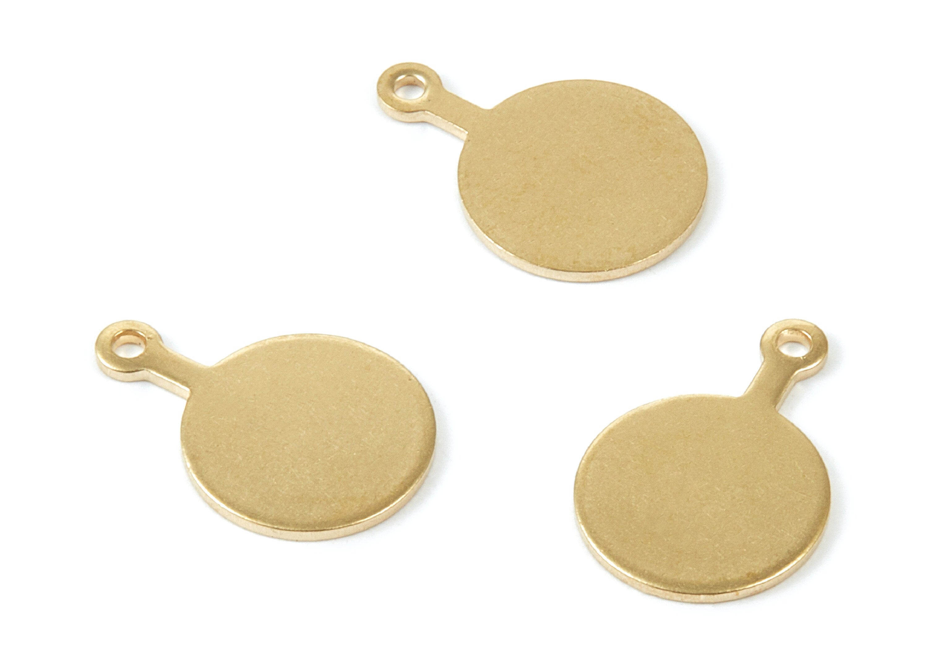 Brass Round Charms - Round Raw Brass Pendant - Earring Findings - Jewelry Supplies - 20,5x14x1mm - PP1796 - DOMEDBAZAAR