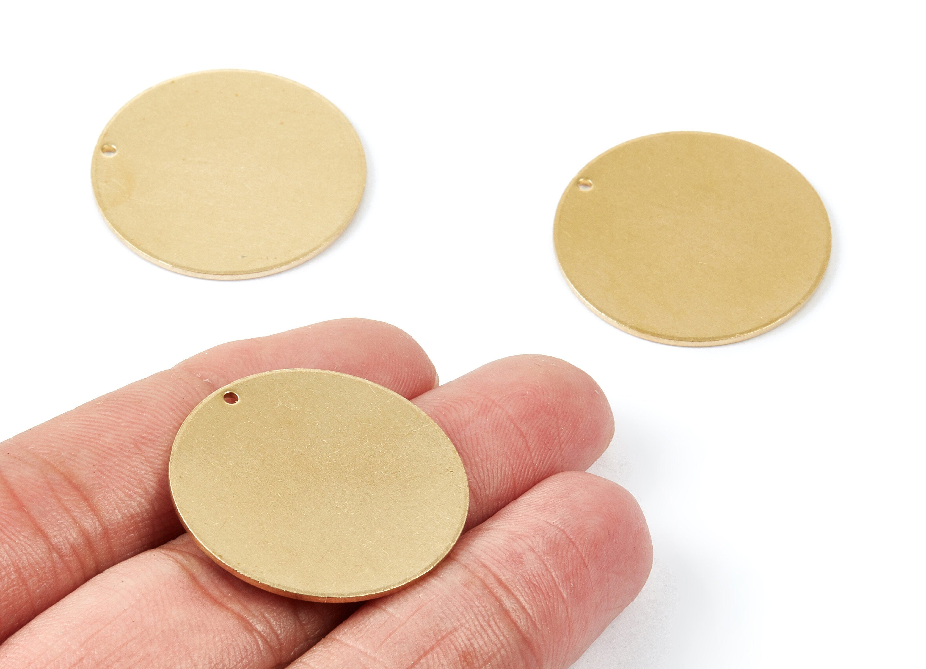 Personalized stamping blank - Brass Round Charms - Circle Raw Brass Pendant - Earring Findings - Jewelry Supplies - 30x30x1,11mm - PP2060 - DOMEDBAZAAR