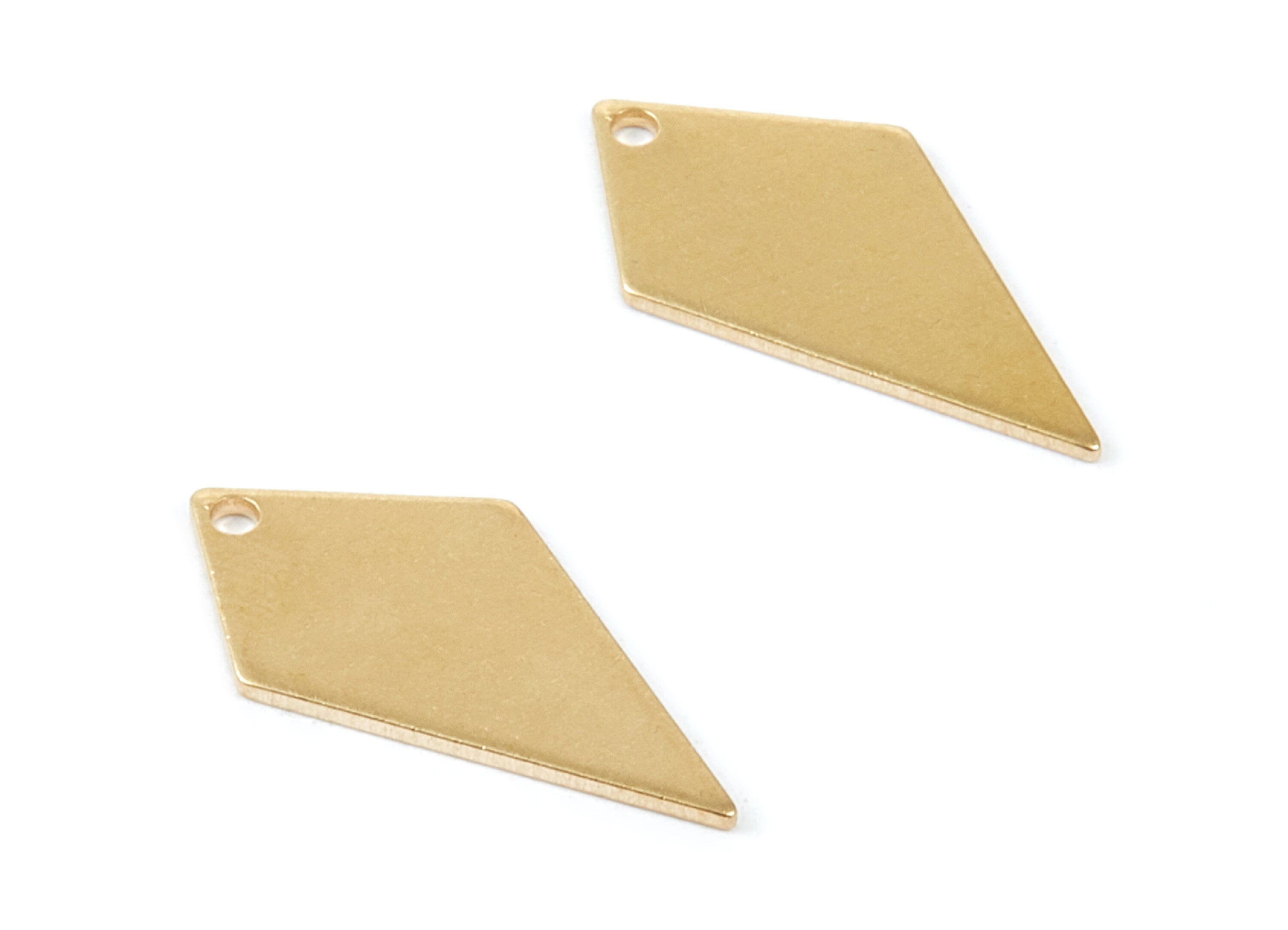 Personalized stamping blank - Brass Rhombic Charms - Diamond Shpaed Raw Brass Pendant - Earring Findings - 20,37x9,59x0,8mm - PP2052 - DOMEDBAZAAR