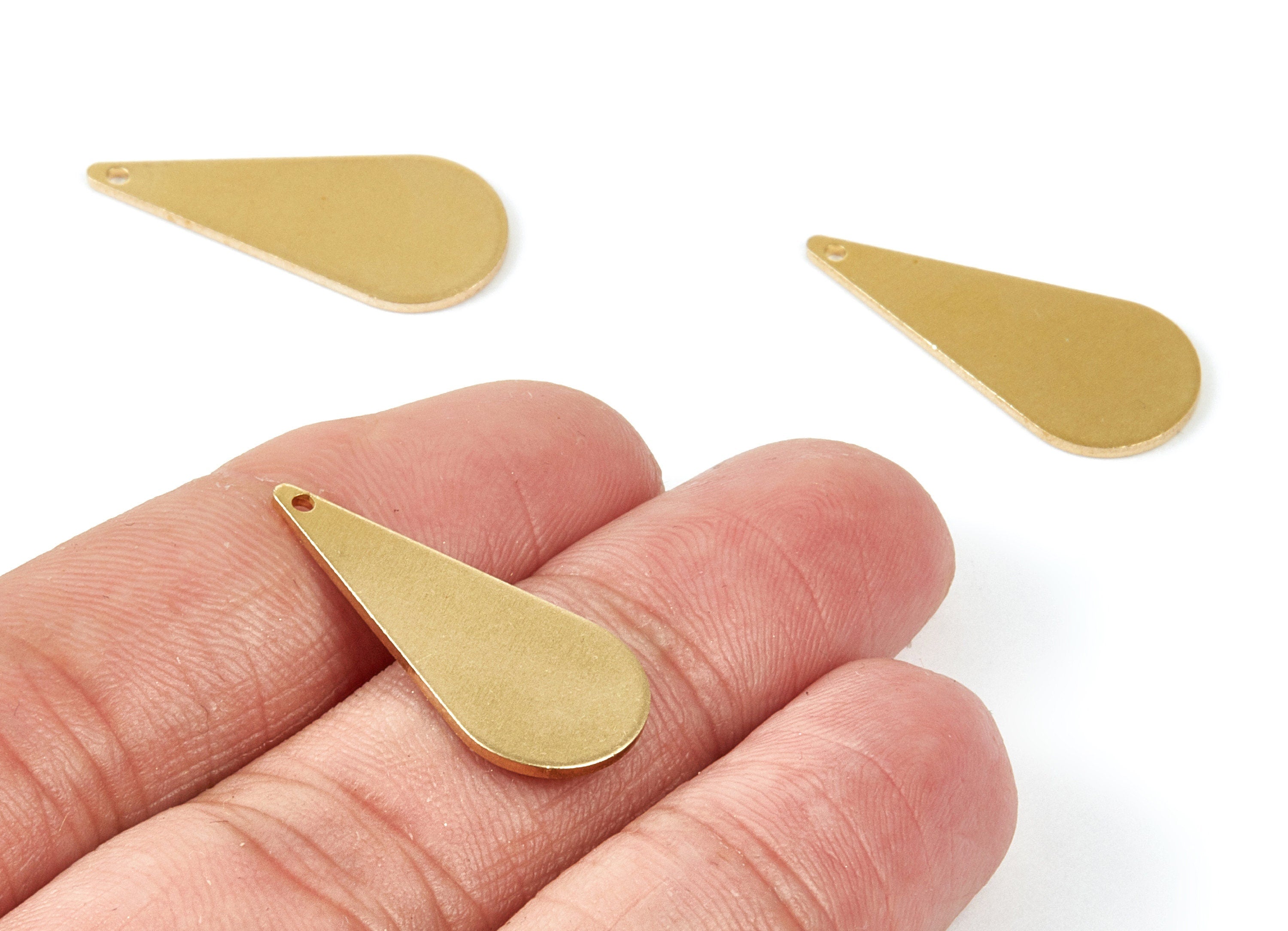 Personalized stamping blank - Brass Drop Charms - Drop Shaped Raw Brass Pendant - Earring Finding - Jewelry Supplies - 26,88x12x1mm - PP2079 - DOMEDBAZAAR