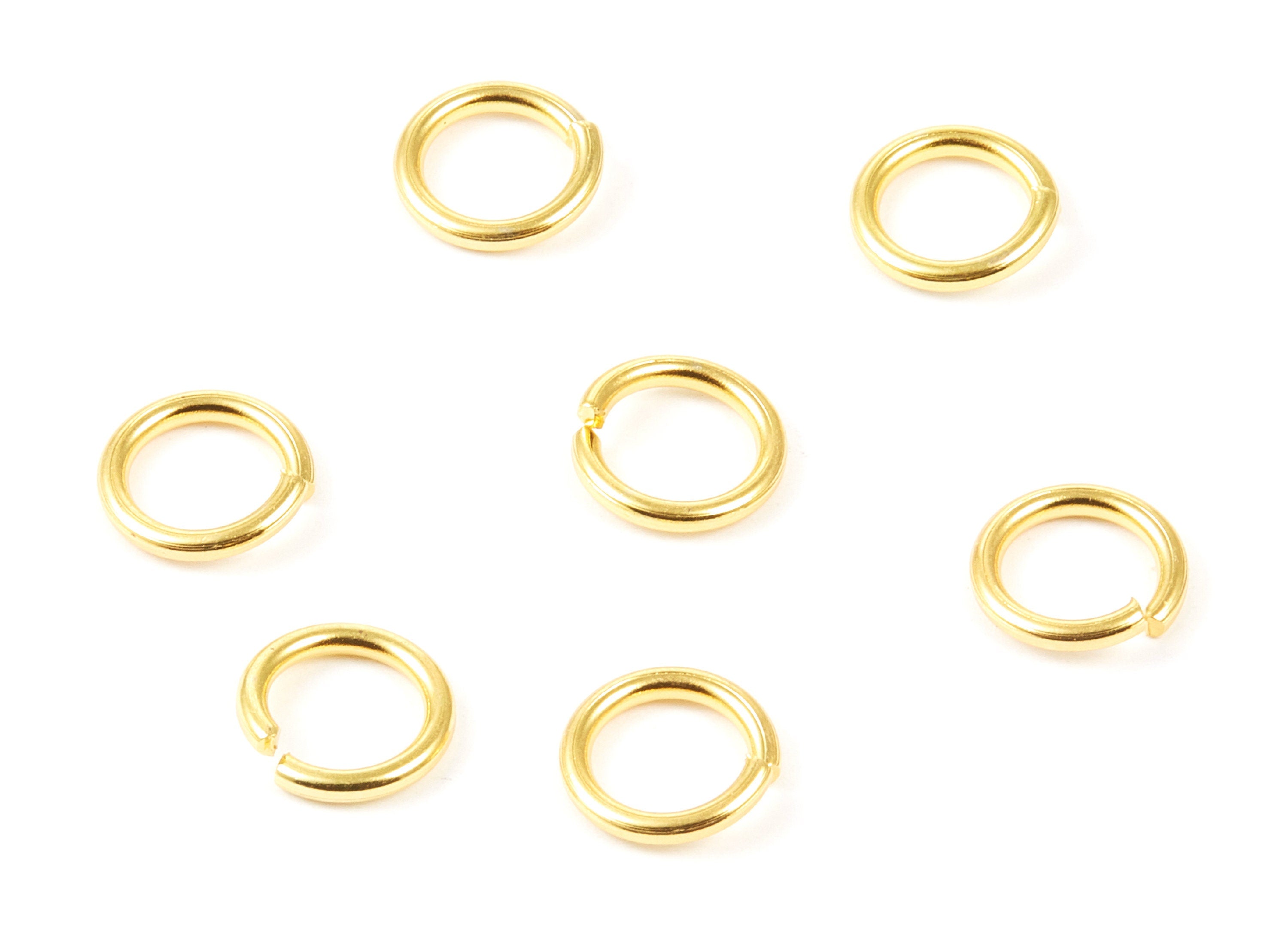 Brass Open Jump Rings - 10x1.5mm - Gold Tone Plated - Brass Open Jump Rings - Jewelry Supplies - PP1620G - DOMEDBAZAAR