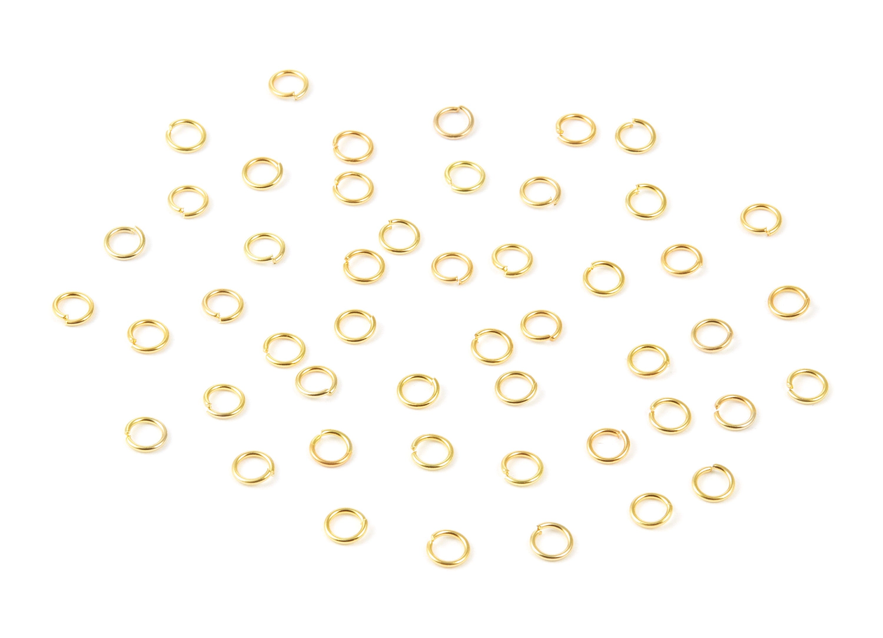Brass Open Jump Rings - 4x0.6mm - Gold Tone Plated - Brass Open Jump Rings - Jewellry Supplies - PP1627G - DOMEDBAZAAR