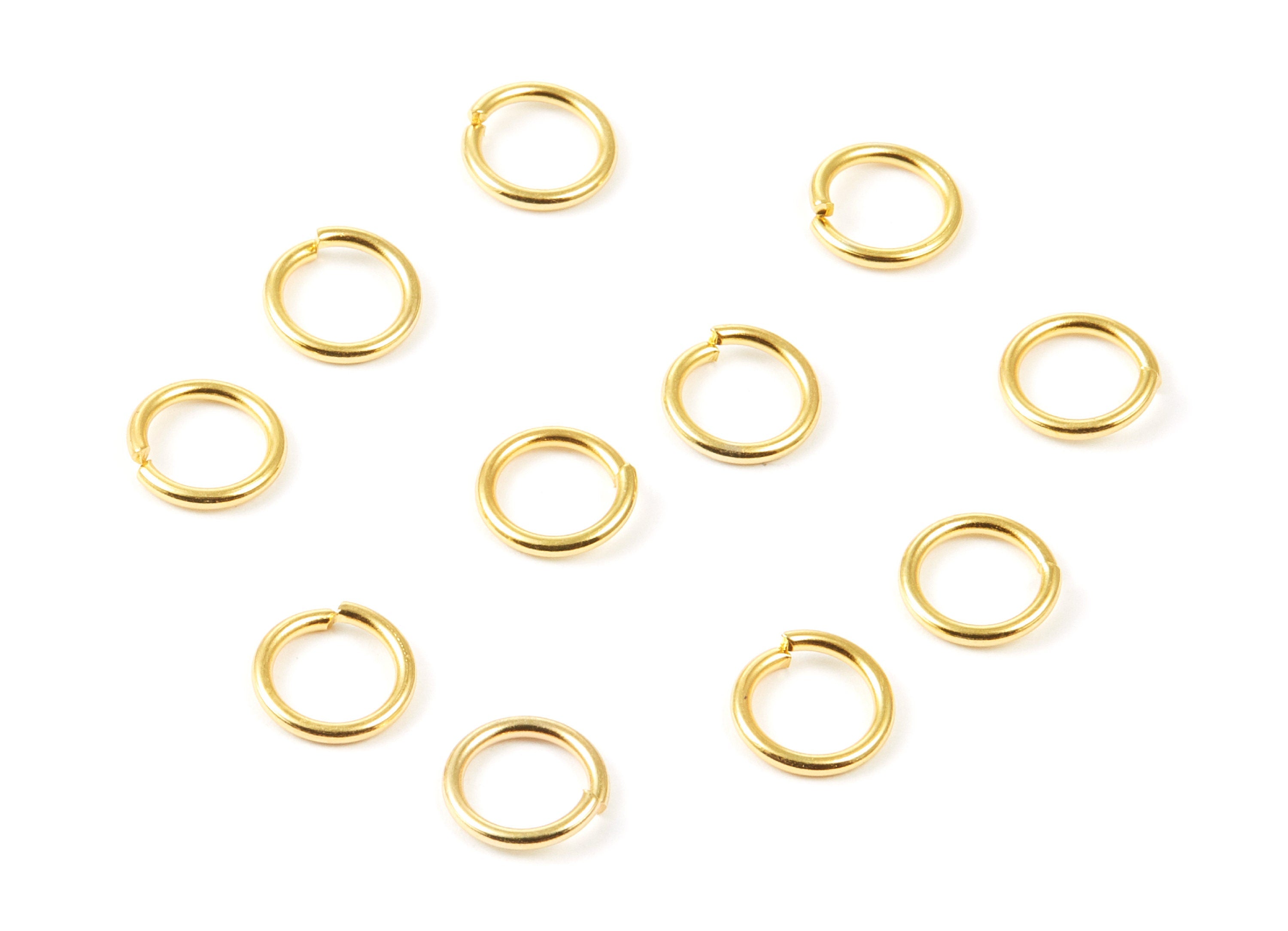 Brass Open Jump Rings - 9x1.2mm -  Gold Tone Plated - Brass Open Jump Rings - Jewelry Supplies - PP1576G - DOMEDBAZAAR