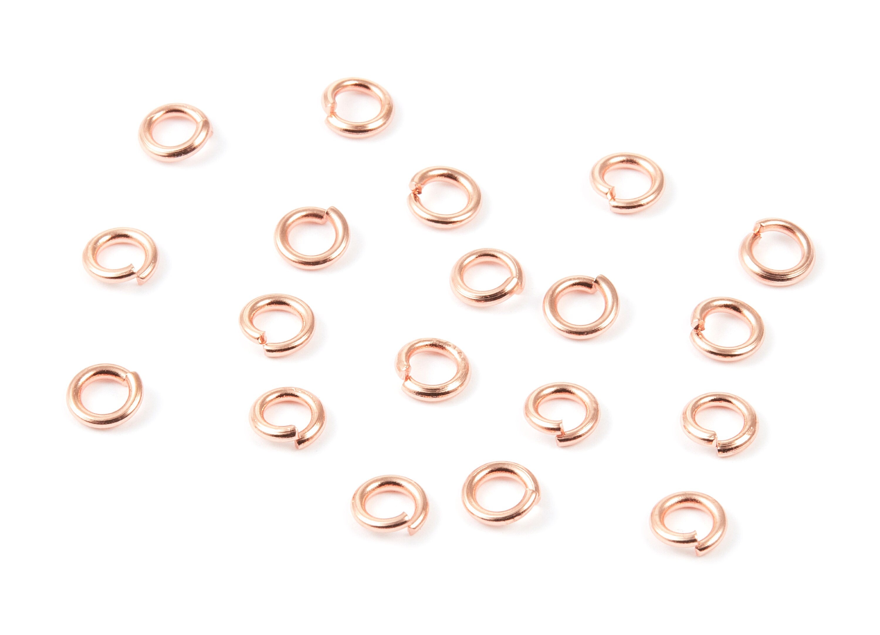 Brass Open Jump Rings - 6x1,2mm - Rose Tone Plated - Brass Open Jump Rings - Jewelry Supplies - PP1639R - DOMEDBAZAAR