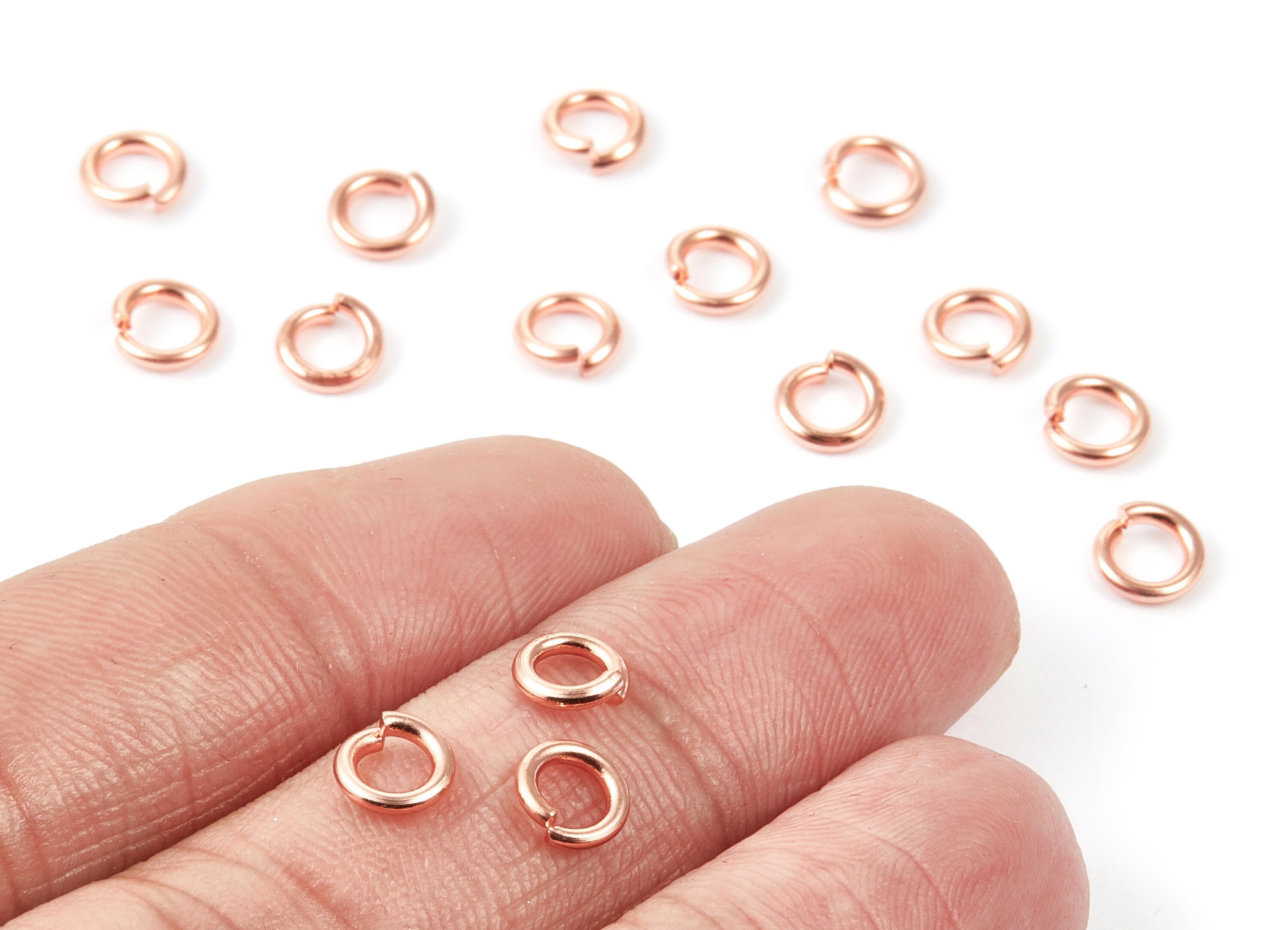 Brass Open Jump Rings - 6x1,2mm - Rose Tone Plated - Brass Open Jump Rings - Jewelry Supplies - PP1639R - DOMEDBAZAAR