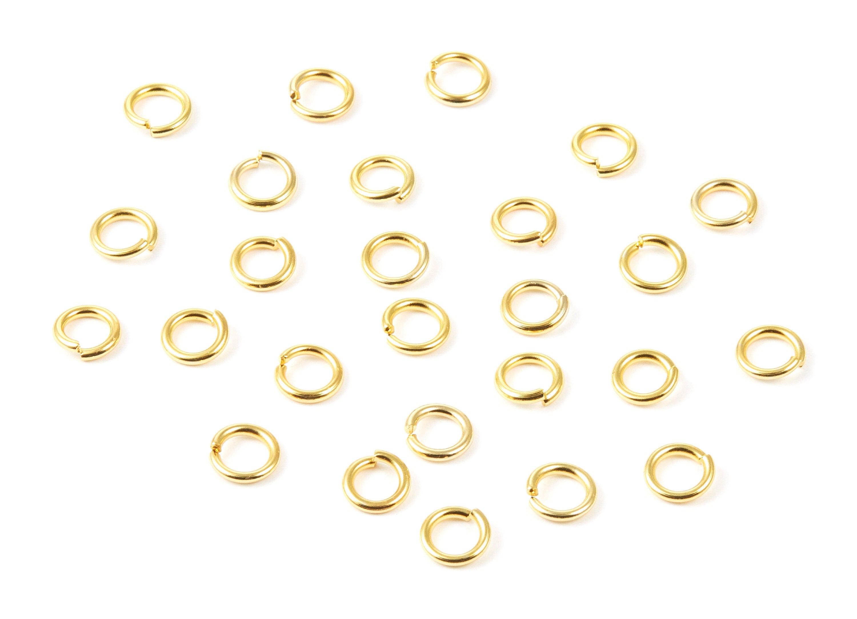 Brass Open Jump Rings - 7x1.2mm - Gold Tone Plated - Brass Open Jump Rings - Jewelry Supplies - PP1594G - DOMEDBAZAAR