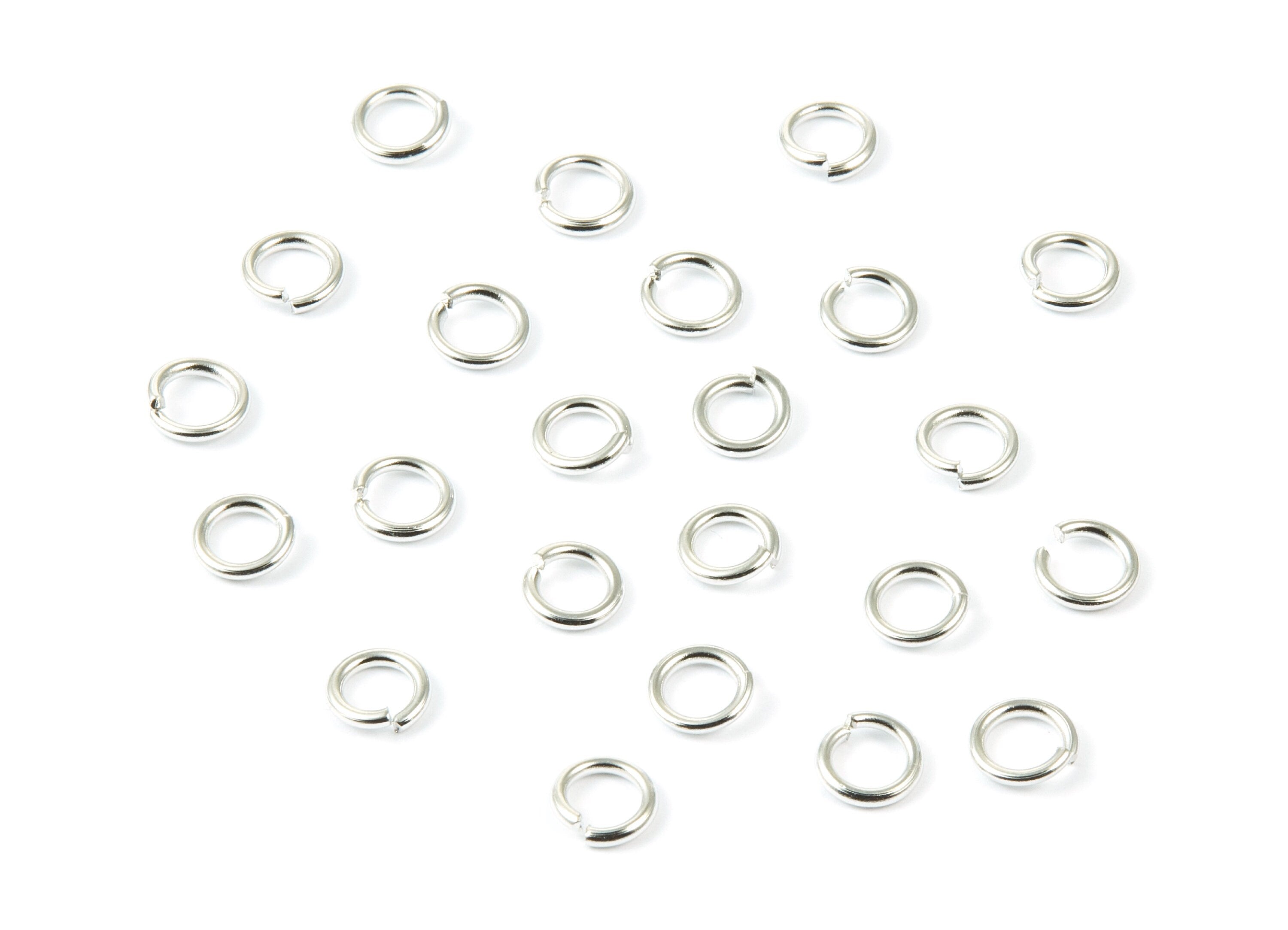 Brass Open Jump Rings - 7x1.2mm - Silver Tone Plated - Brass Open Jump Rings - Jewelry Supplies - PP1594S - DOMEDBAZAAR