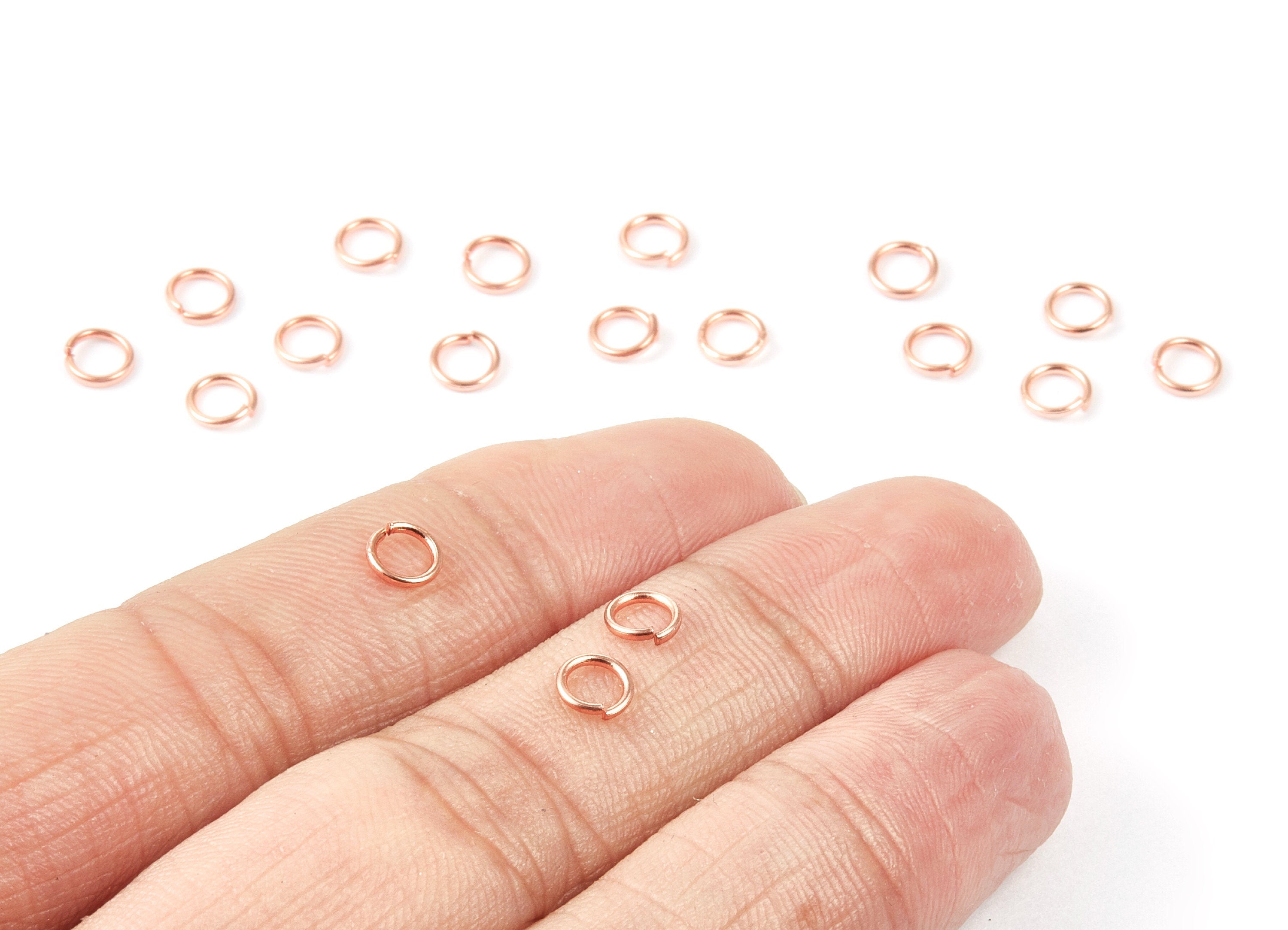 Brass Open Jump Rings - 5x0.8mm - Rose Tone Plated - Brass Open Jump Rings - Jewelry Supplies - PP1646R - DOMEDBAZAAR