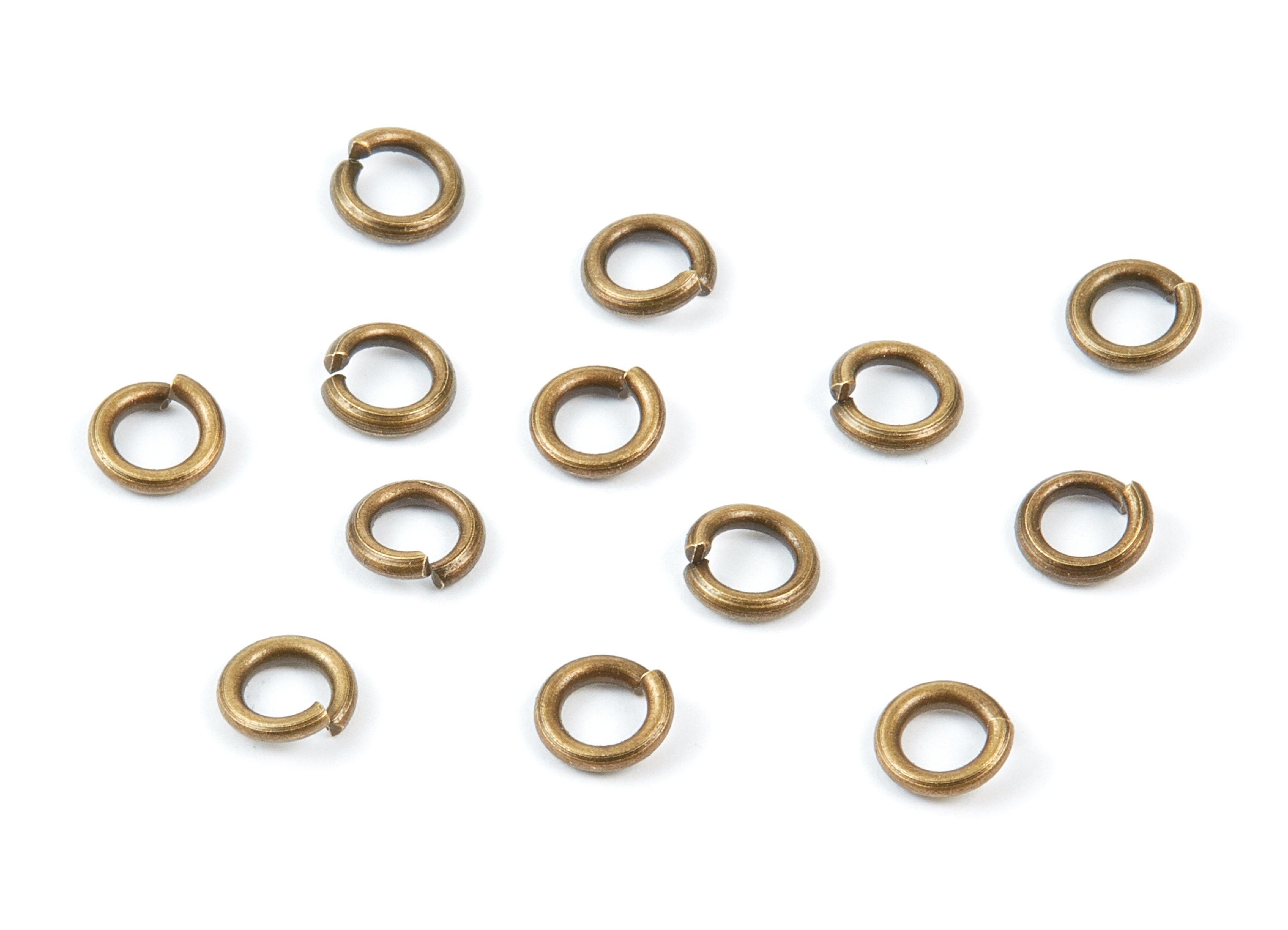 Brass Open Jump Rings - 6x1,2mm - Antique Bronze Tone Plated - Brass Open Jump Rings - Jewelry Supplies - PP1639AB - DOMEDBAZAAR