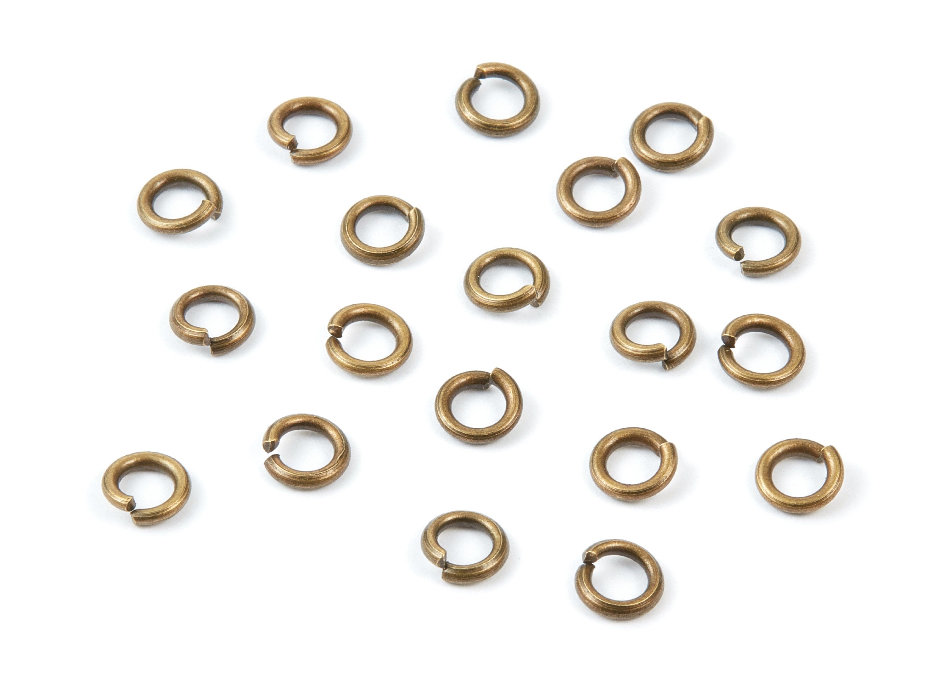 Brass Open Jump Rings - 6x1,2mm - Antique Bronze Tone Plated - Brass Open Jump Rings - Jewelry Supplies - PP1639AB - DOMEDBAZAAR