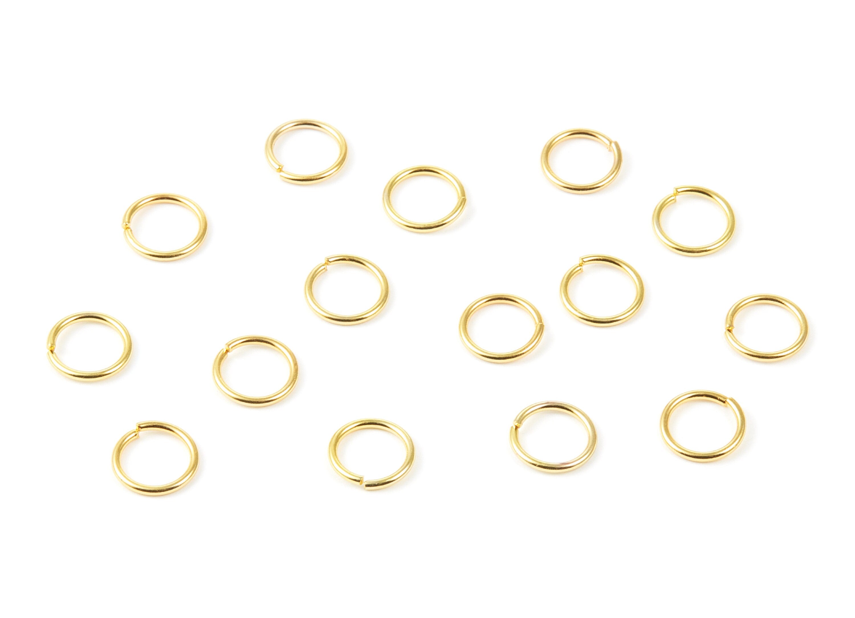 Brass Open Jump Rings - 7x0,8mm - Gold Tone Plated - Brass Open Jump Rings - Jewellery Supplies - PP1580G - DOMEDBAZAAR