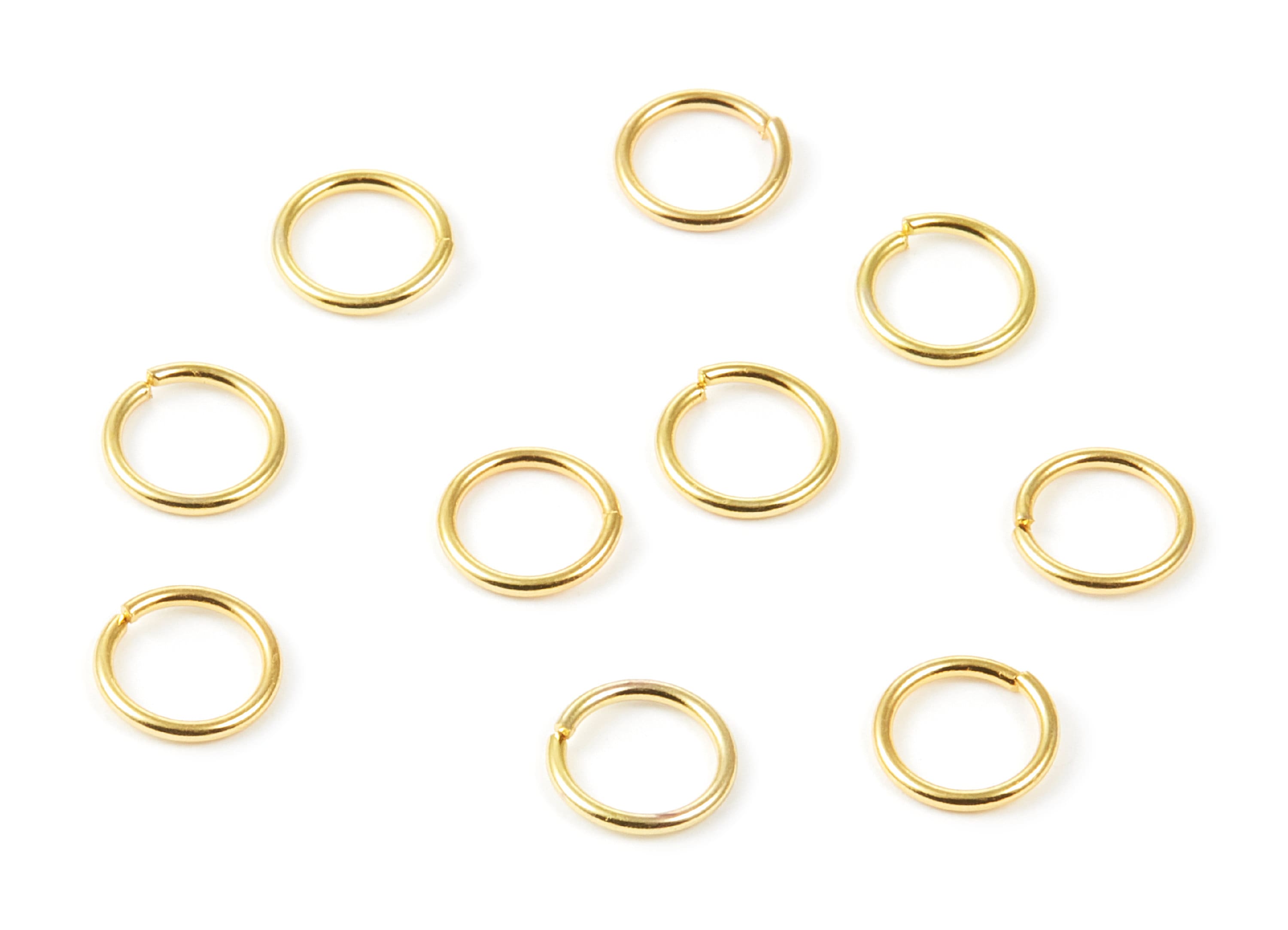Brass Open Jump Rings - 7x0,8mm - Gold Tone Plated - Brass Open Jump Rings - Jewellery Supplies - PP1580G - DOMEDBAZAAR
